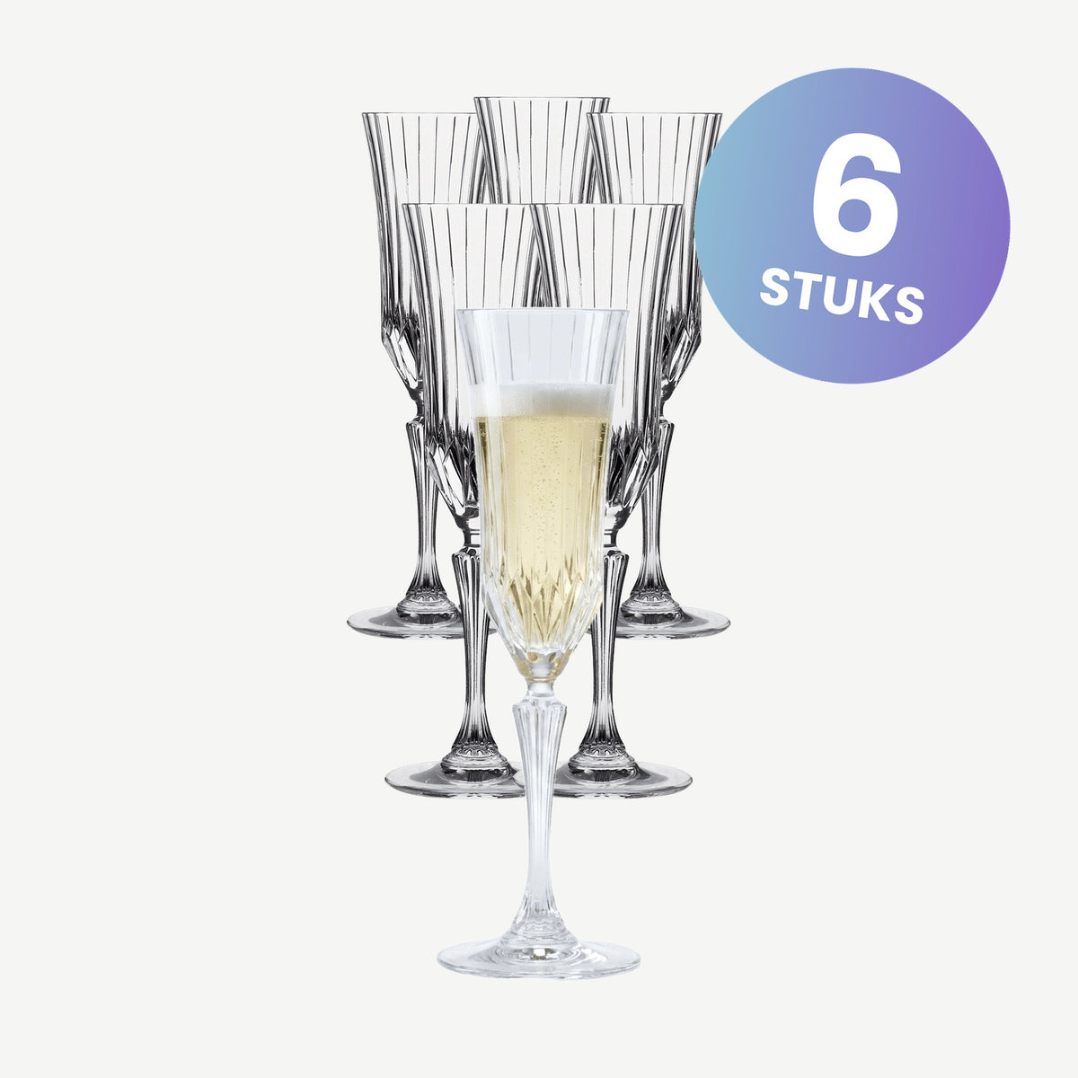 RCR Adagio Champagne Flute 18 Cl - set van 6 glazen