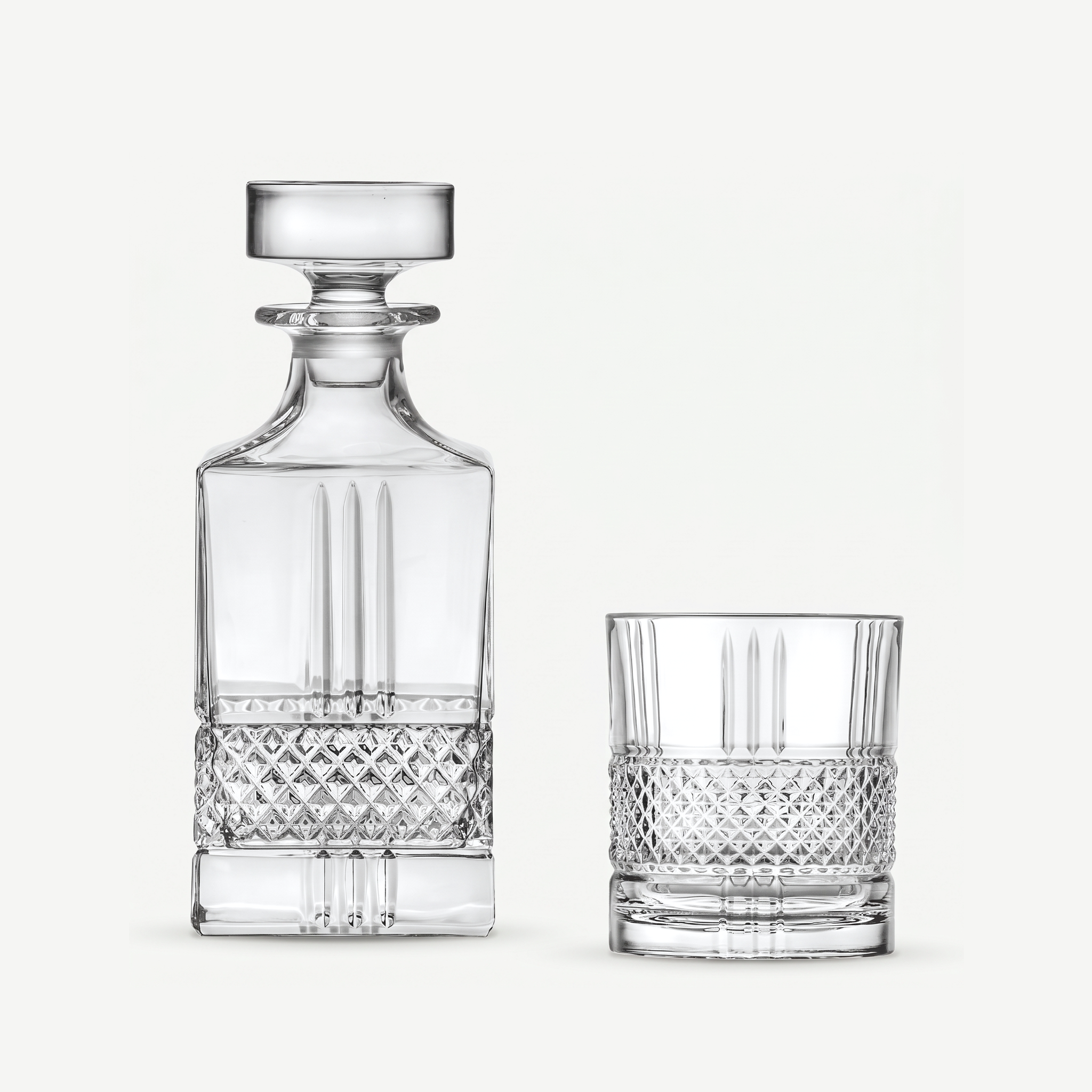RCR Brillante whiskeyset karaf en glas leeg