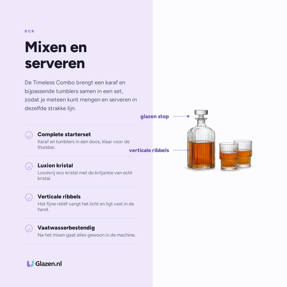 Eigenschappen van de RCR Timeless Combo set