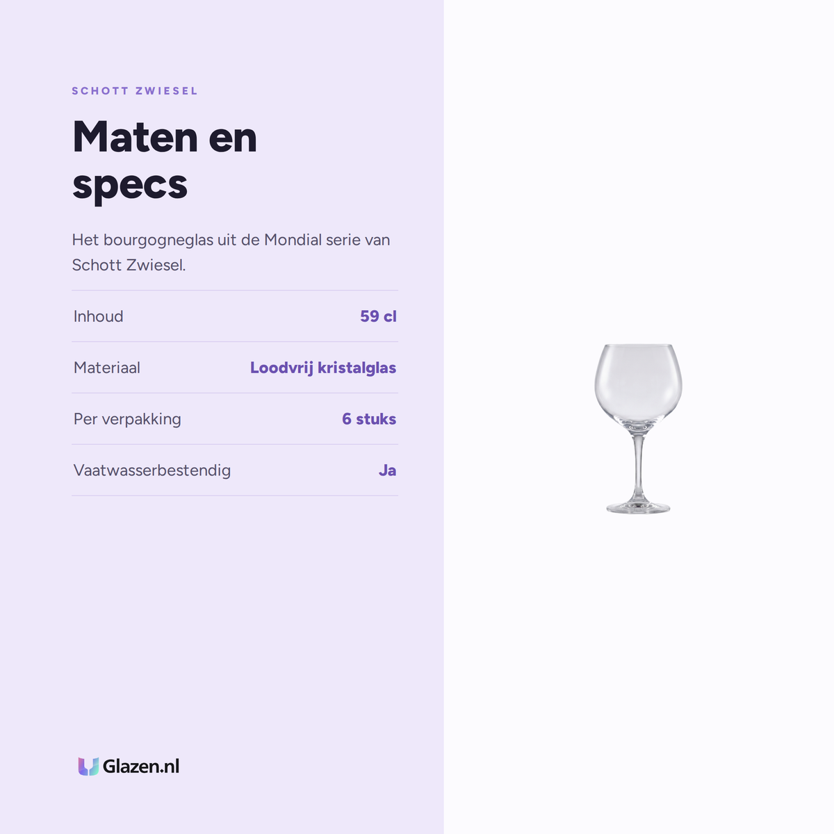 Maten en specs van Schott Zwiesel Mondial Bourgogneglas 59 Cl
