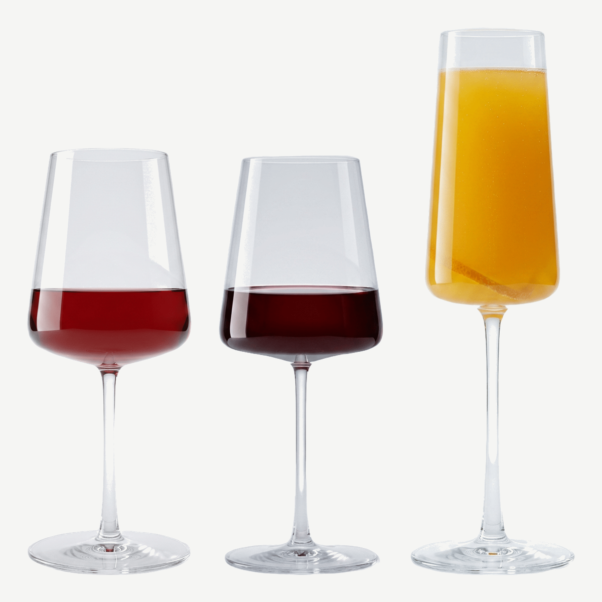 Stölzle Lausitz Power wijnset met wit, rood en champagne gevuld