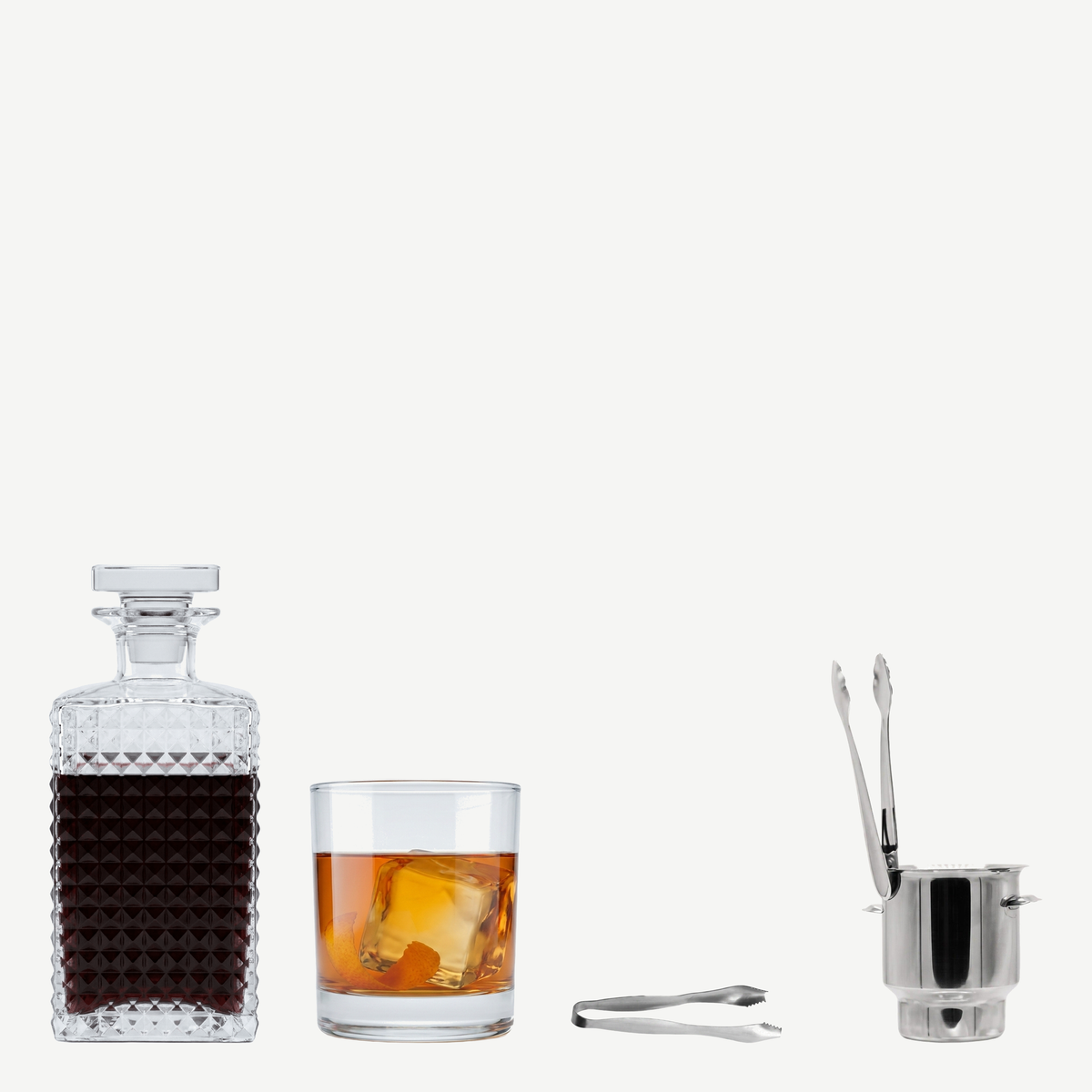 Whiskybox met karaf, tumbler, ijstang en ijsemmer