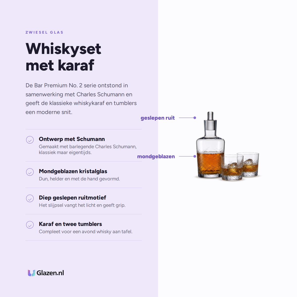 Zwiesel Glas Bar Premium No. 2 Whiskyset - 3 Stuks eigenschappen