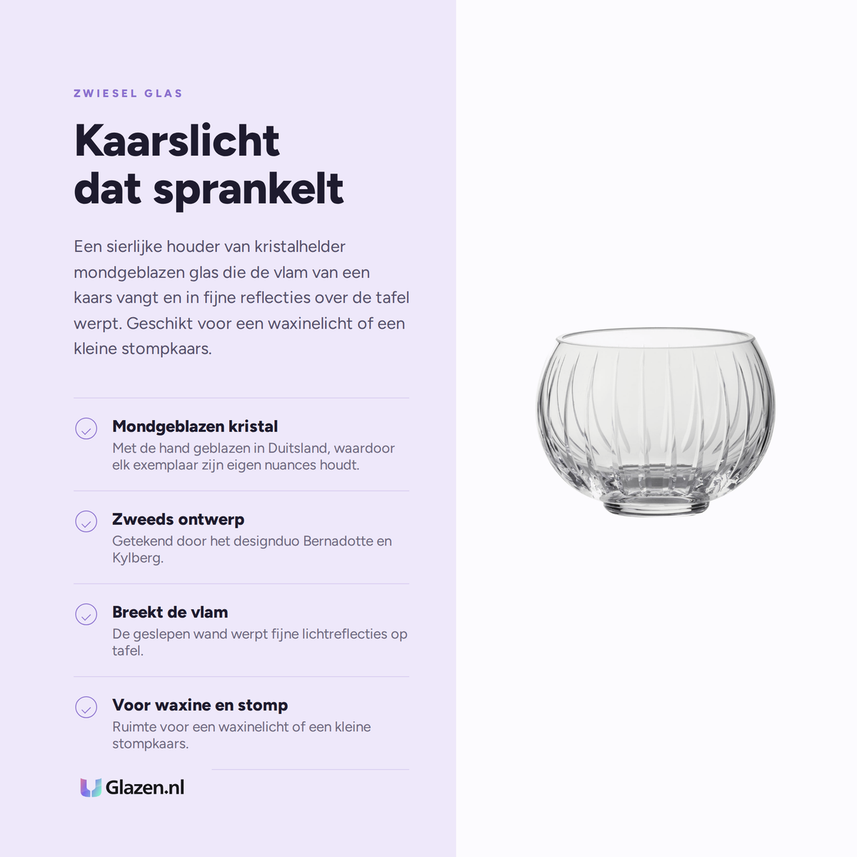 Eigenschappen van de Zwiesel Glas Signum Windlicht 137 mm Kristalhelder