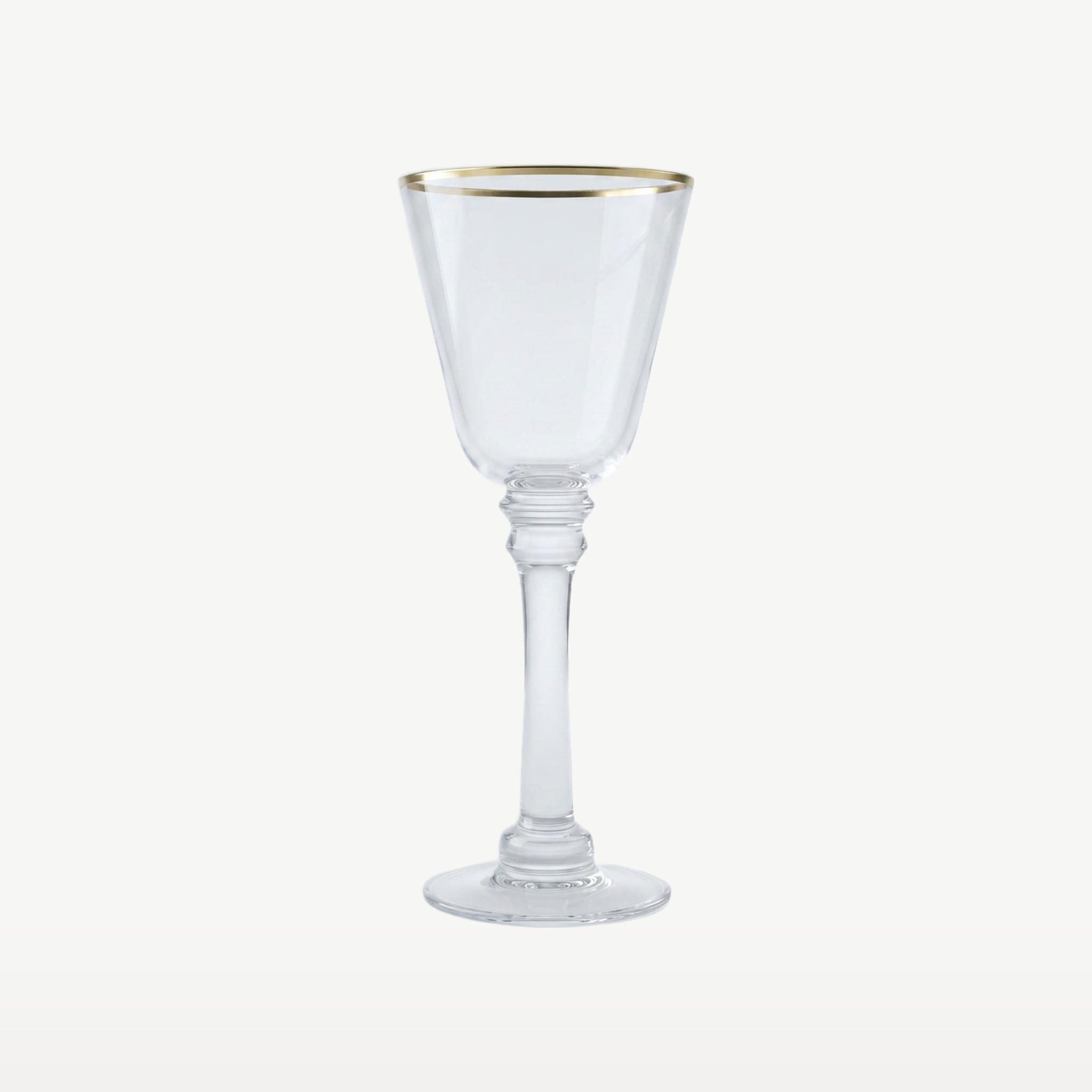 J-Line Witte Wijnglas 20 Cl Gouden Rand Transparant/Goud - Glazen.nl