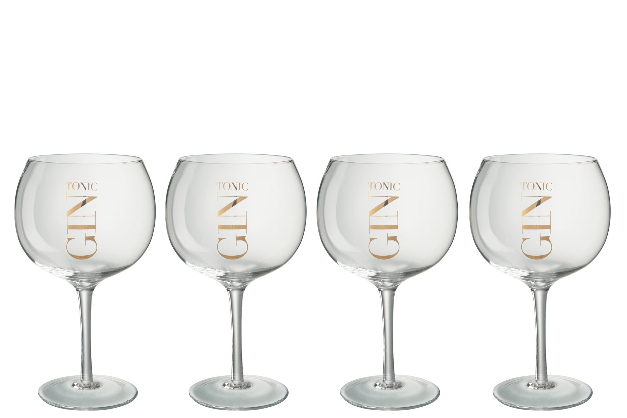 J-Line Verres à gin tonic transparents/dorés - 4 pièces