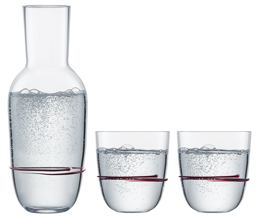 Zwiesel Glas Aura Set carafe avec 2 gobelets aubergine - 3 pièces