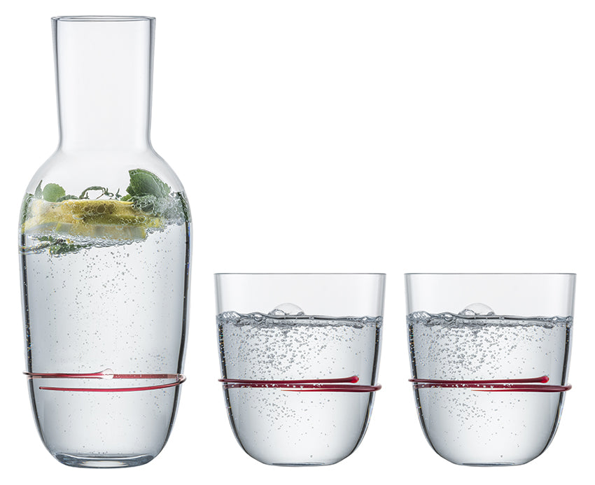 Zwiesel Glas Aura set avec carafe et 2 tumblers rouges - 3 pièces