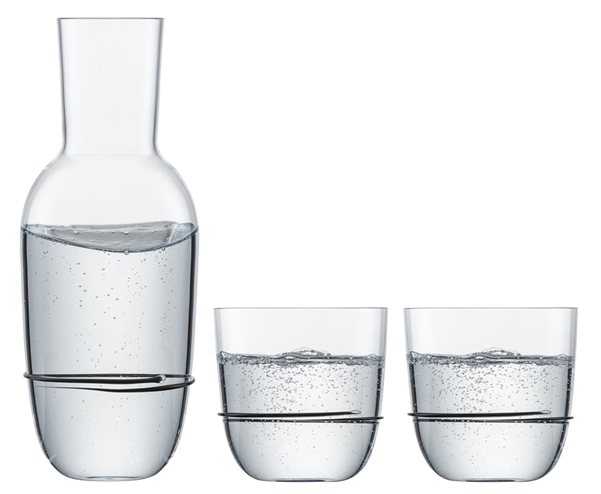 Zwiesel Glas Aura Set carafe avec 2 gobelets noirs - 3 pièces