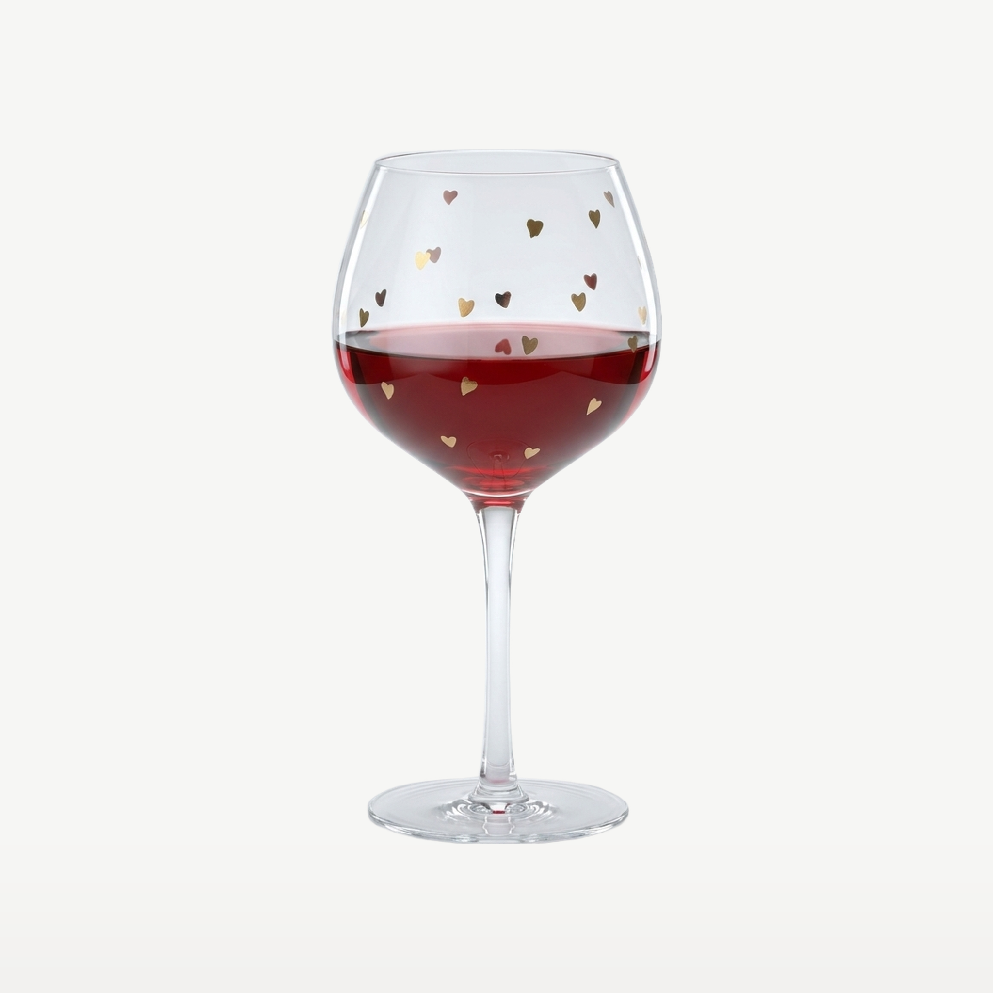 J-Line Wijnglas 60 Cl Hart Transparant/Goud - Glazen.nl
