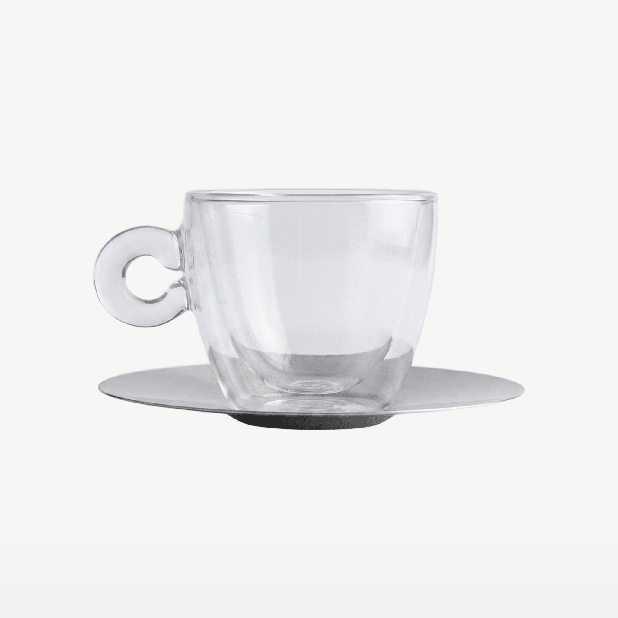 Luigi Bormioli Thermic Glass Cappuccinoglas 16,5 Cl Met Rvs Schotel - 2 Stuks - Glazen.nl
