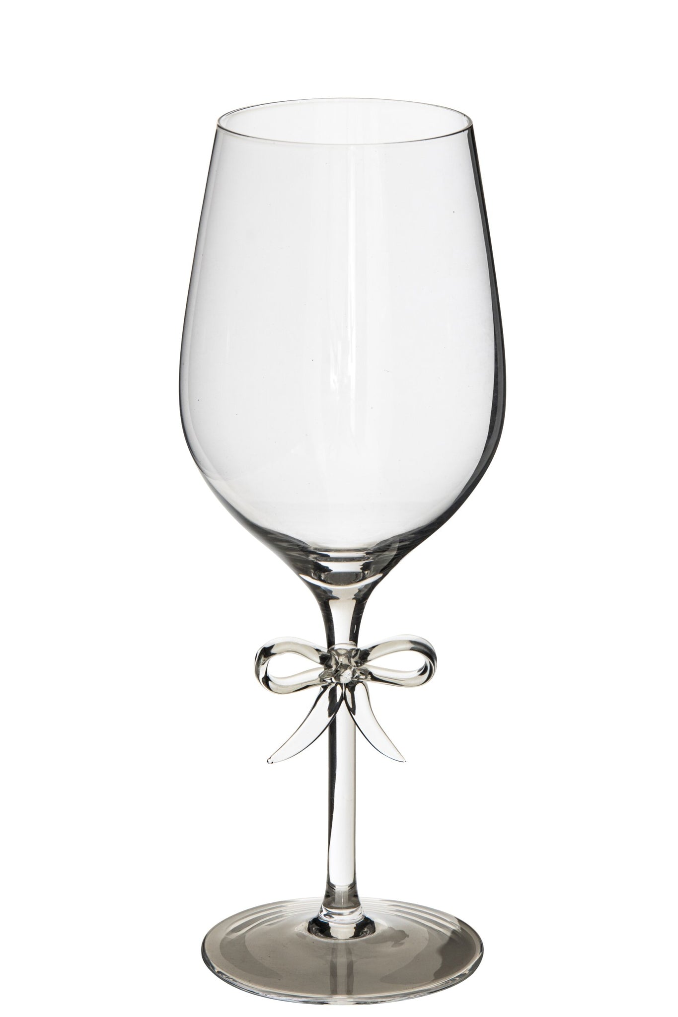 J-Line Verre à vin nœud rouge transparent