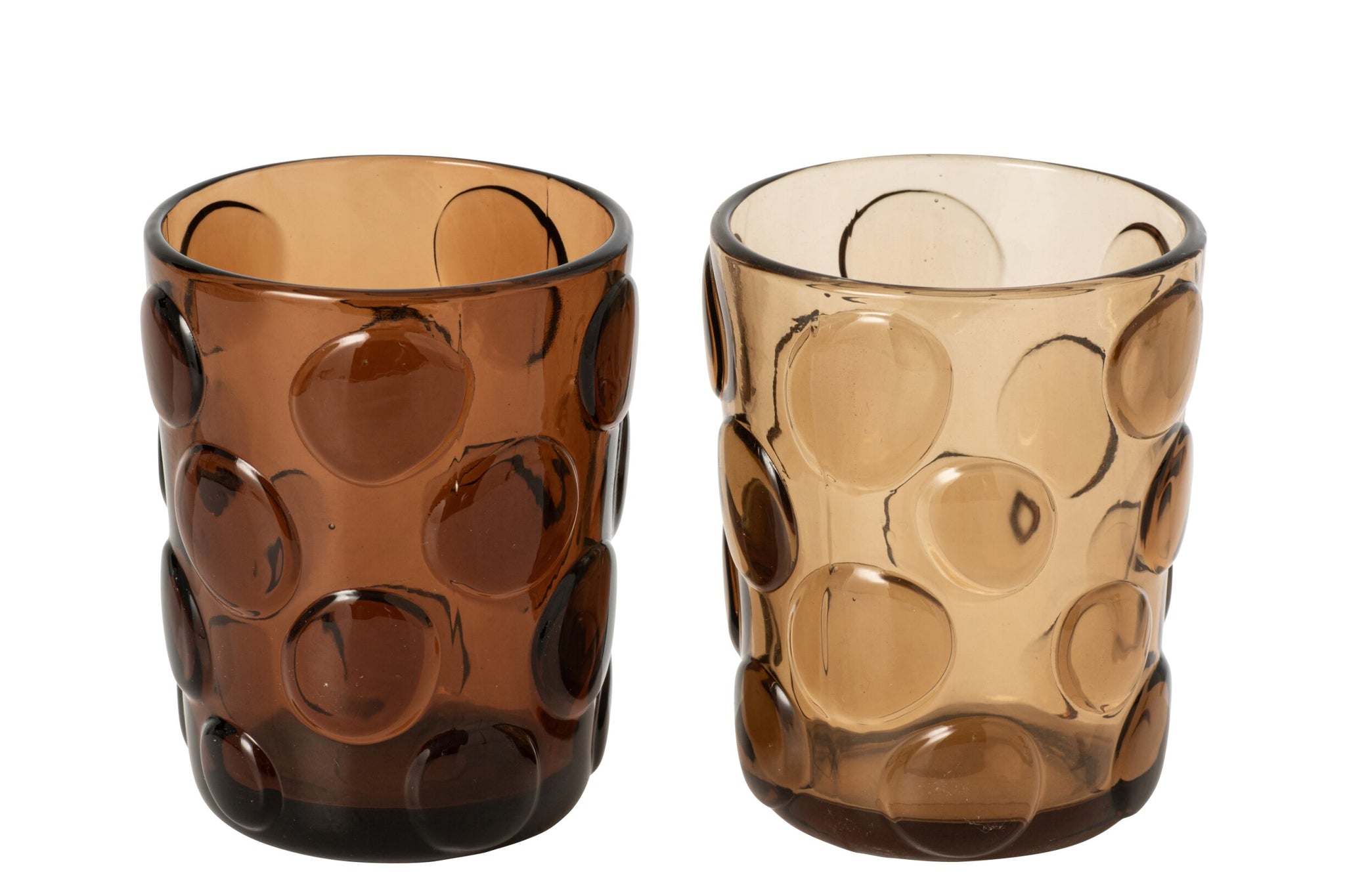 J-Line Verres à eau bruns/brun foncé assortis - 2 pièces