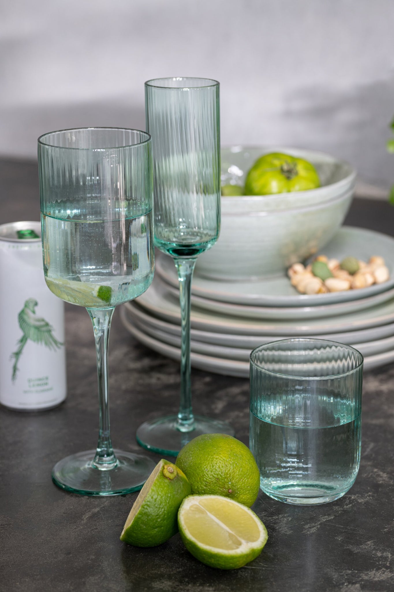 J-Line Louise Flûte à champagne 18 Cl menthe