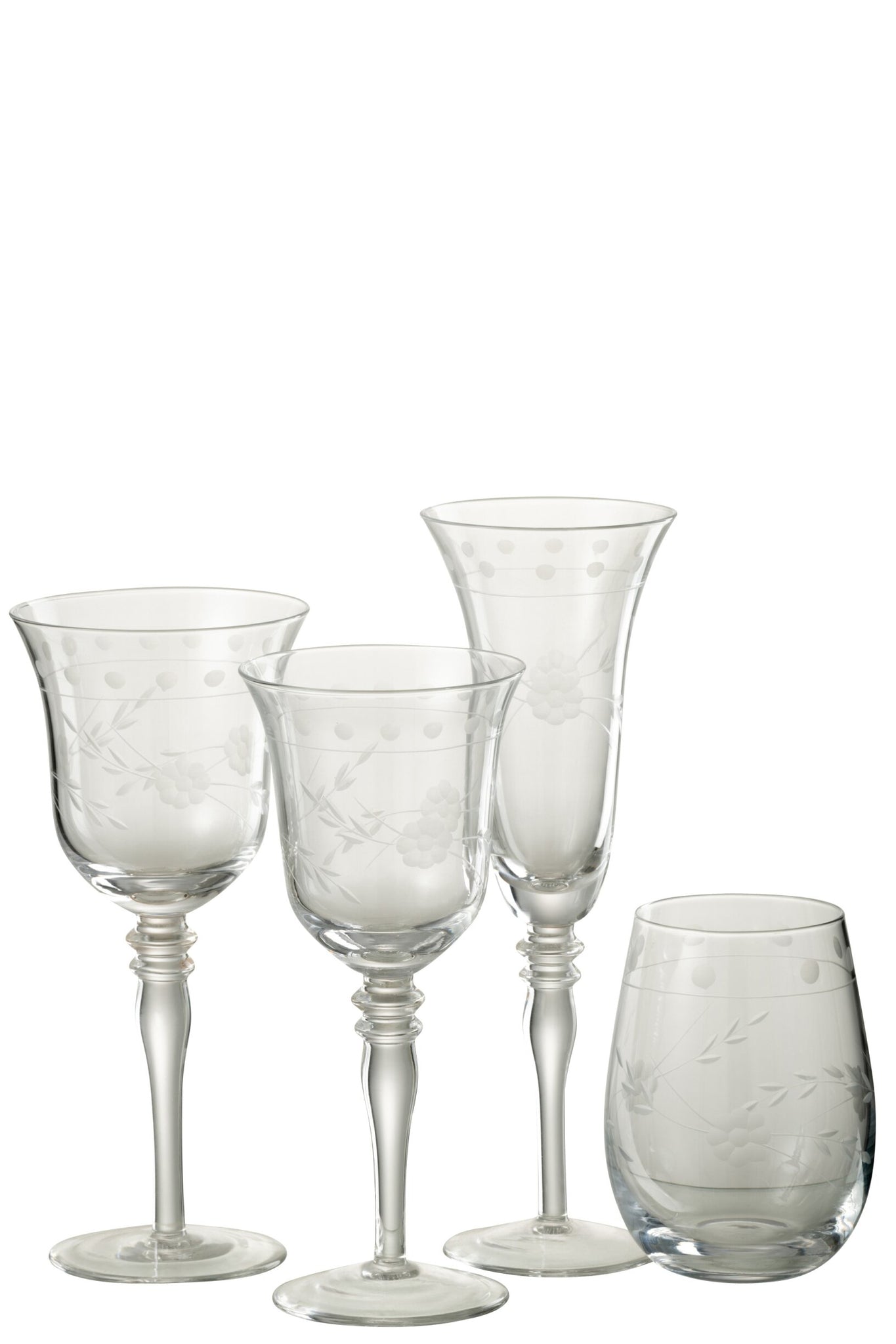J-Line Verre à champagne gravé transparent