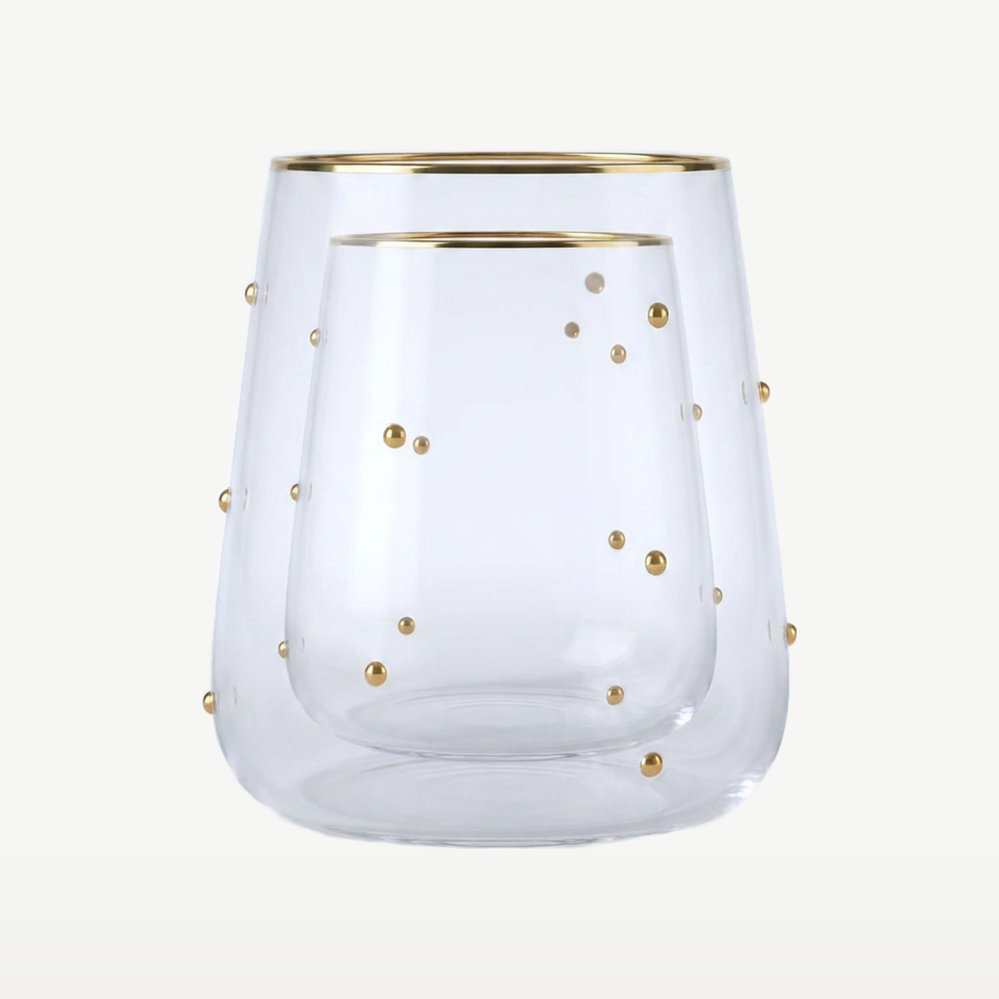 J-Line Waterglas 42 Cl Stippen Transparant/Goudkleurig - Glazen.nl