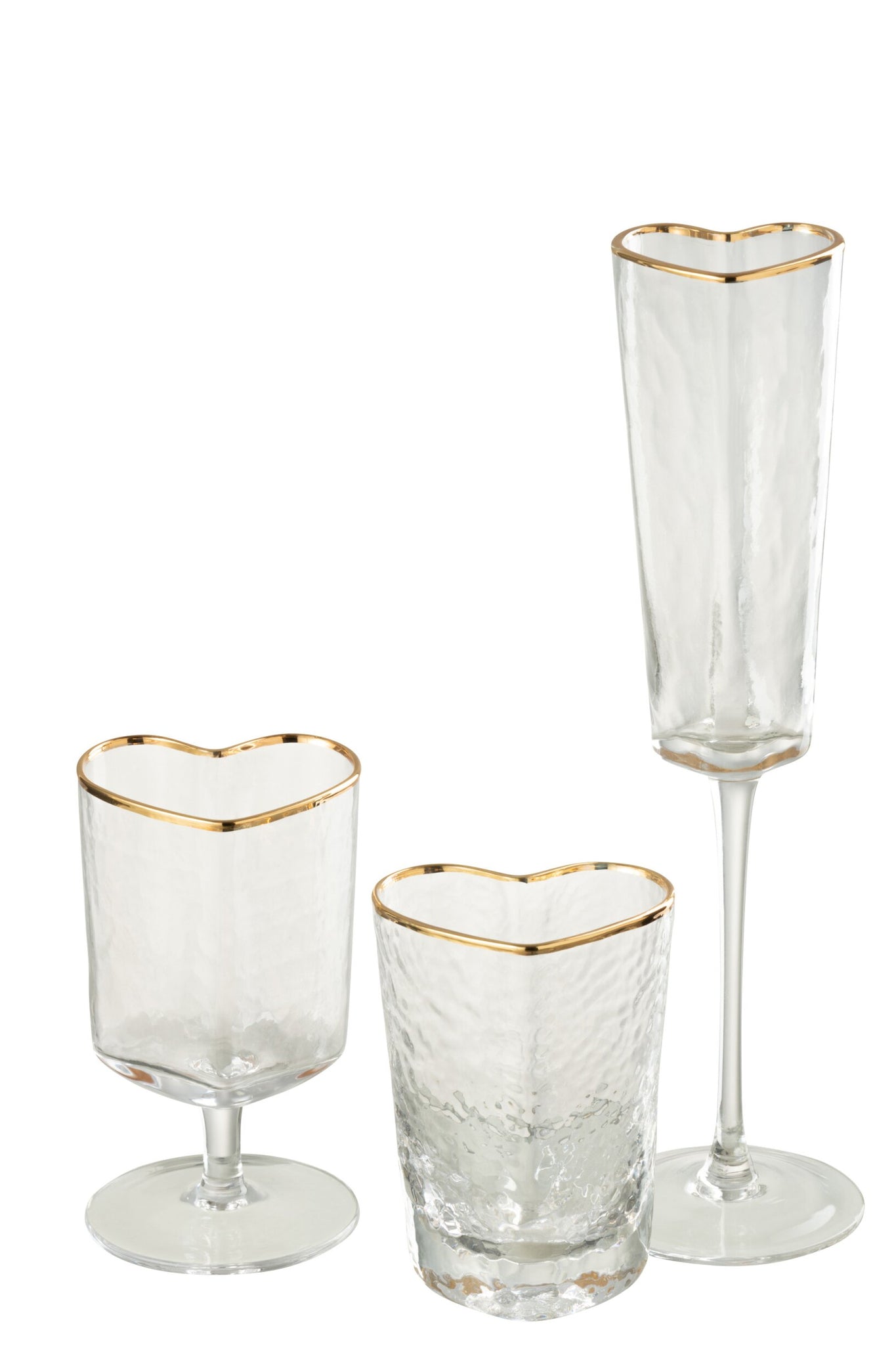 J-Line verre à champagne Cœur doré/transparent