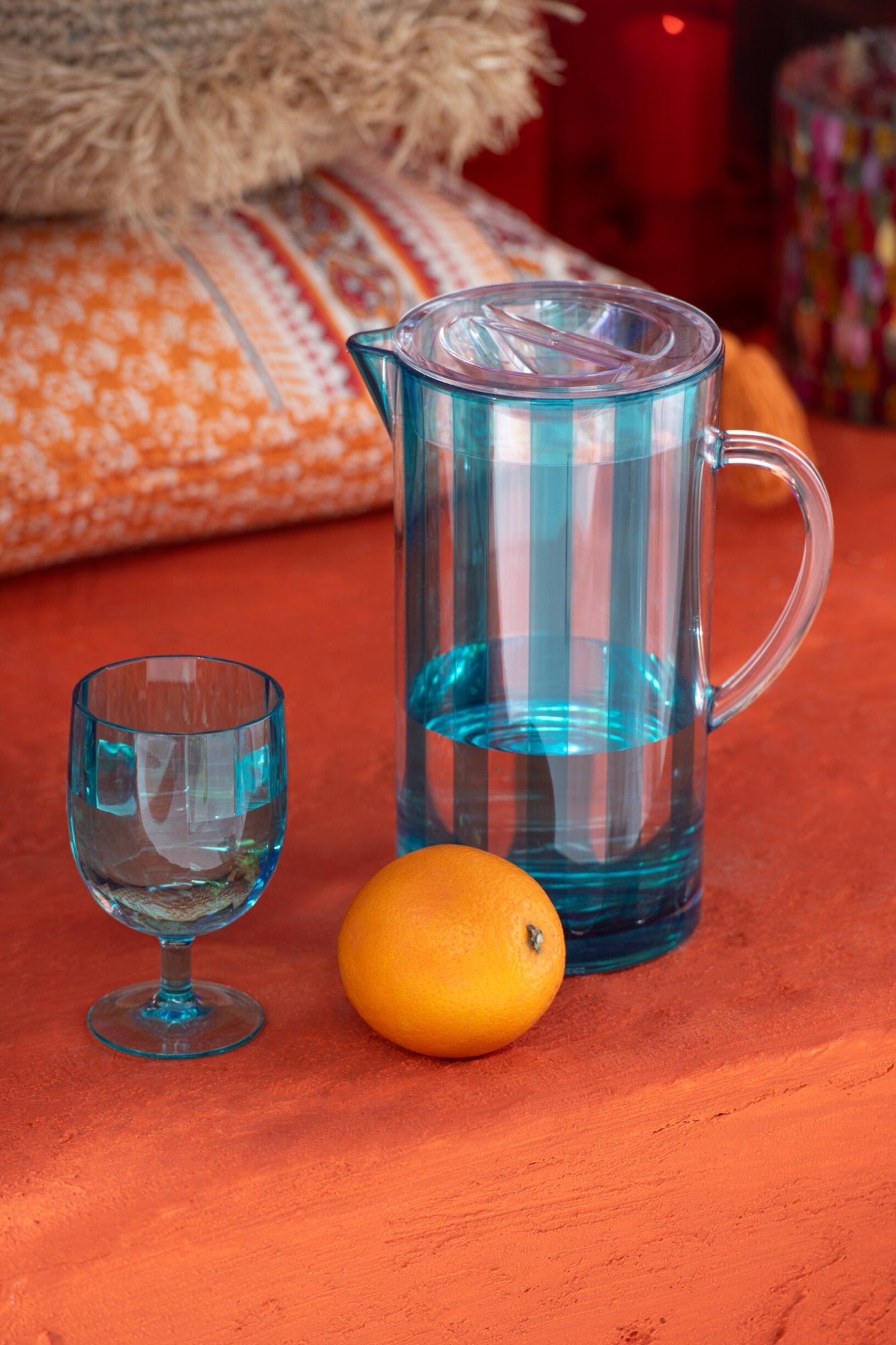 J-Line Verre à vin 31 Cl incassable bleu - 6 pièces