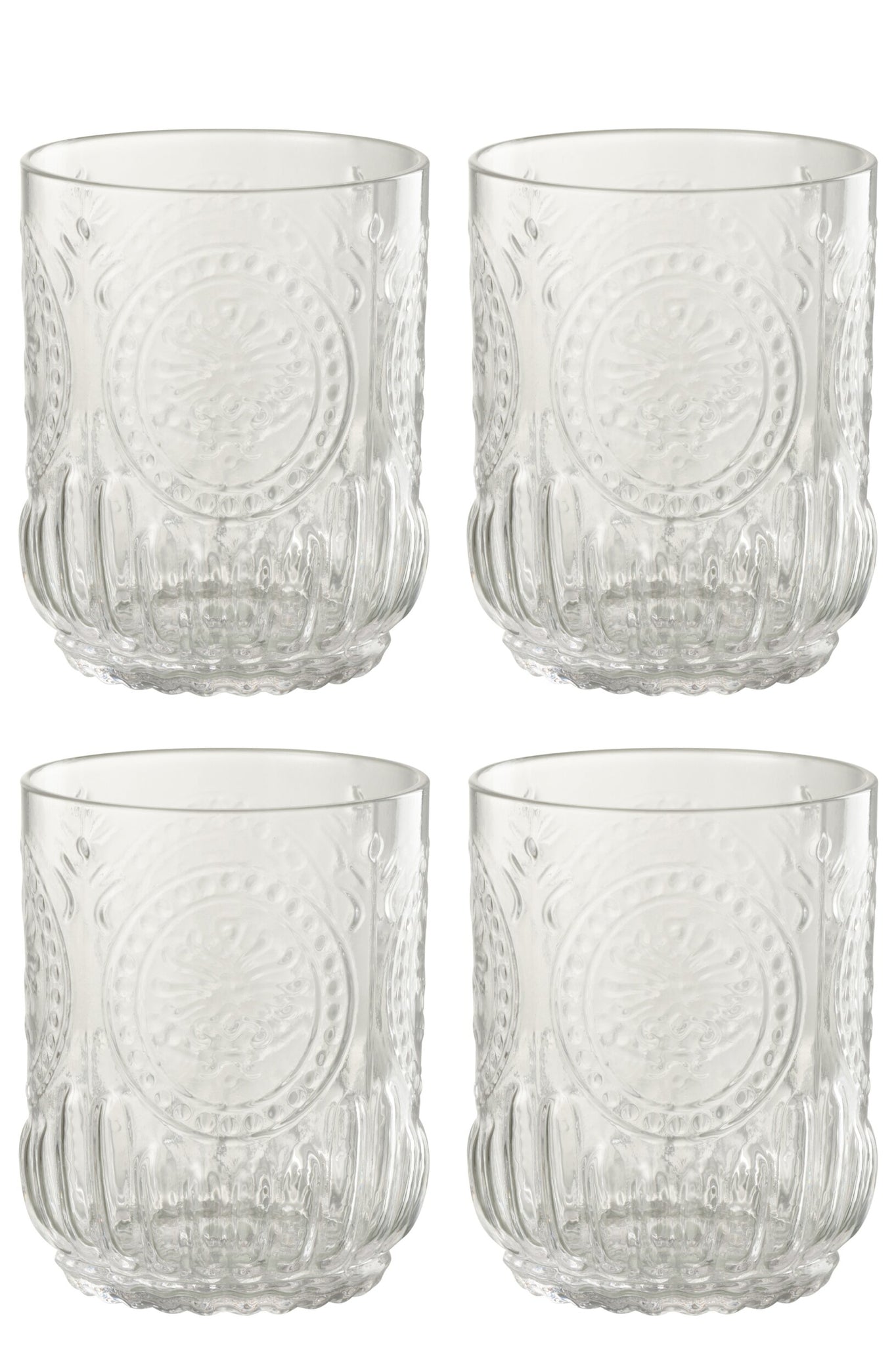 J-Line Maya Verre à eau transparent - 4 pièces