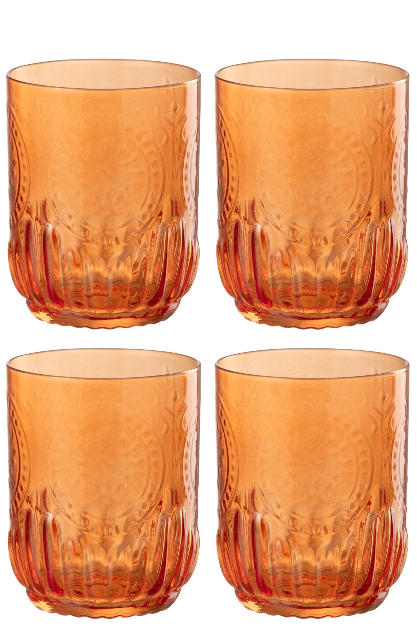 J-Line Verre à eau Maya orange - 4 pièces