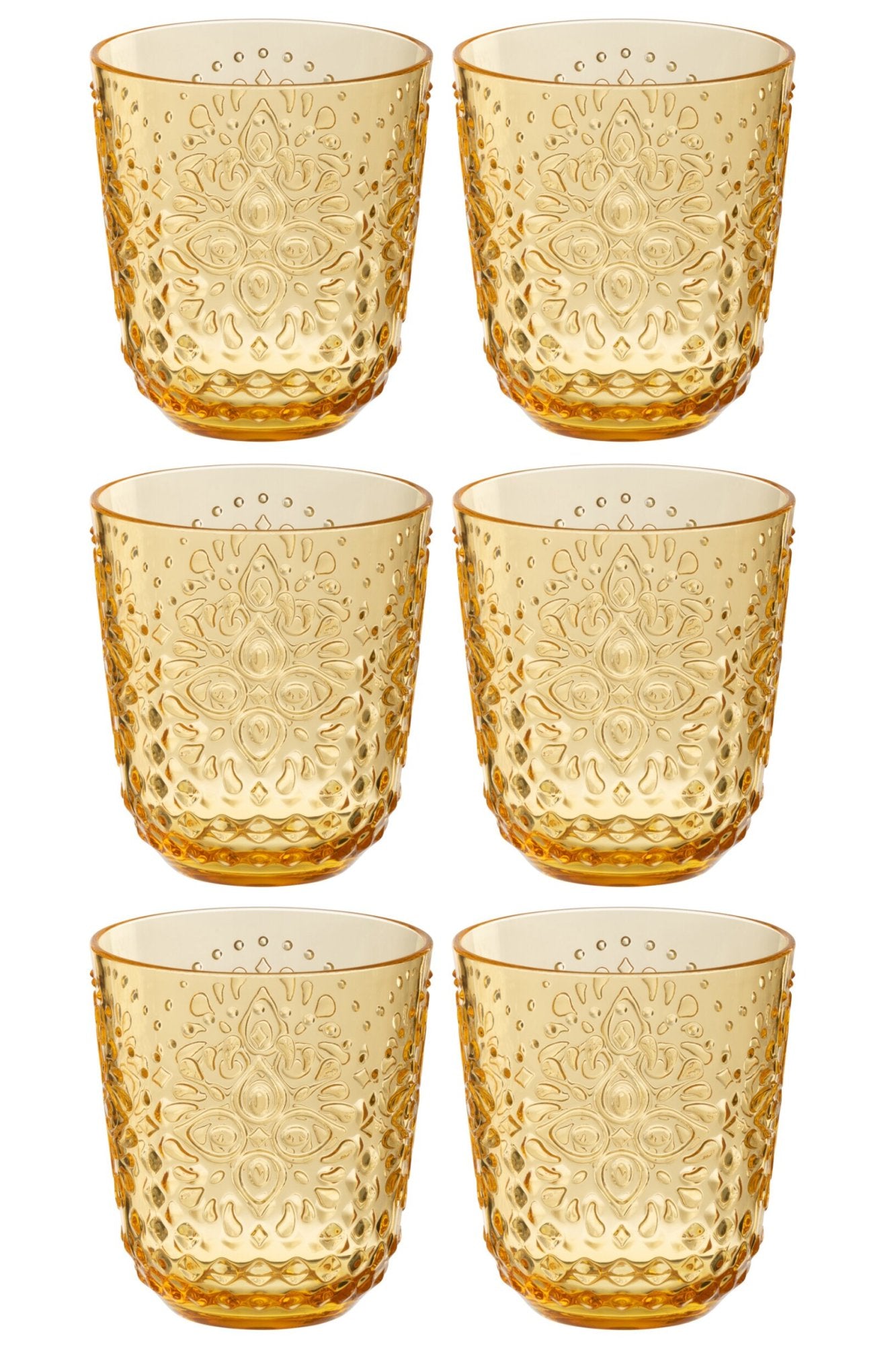 J-Line Verre à eau incassable jaune - 6 pièces