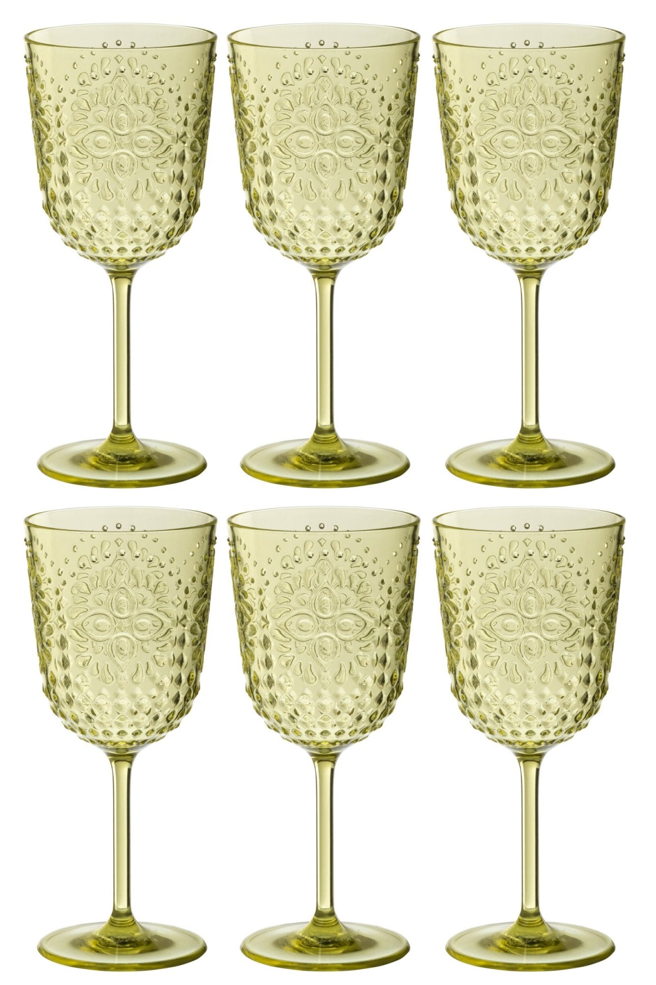 J-Line Verre à vin incassable vert - 6 pièces