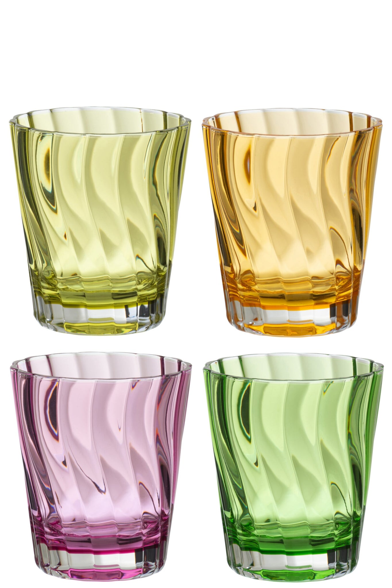 J-Line Verres à eau incassables assortis - 4 pièces
