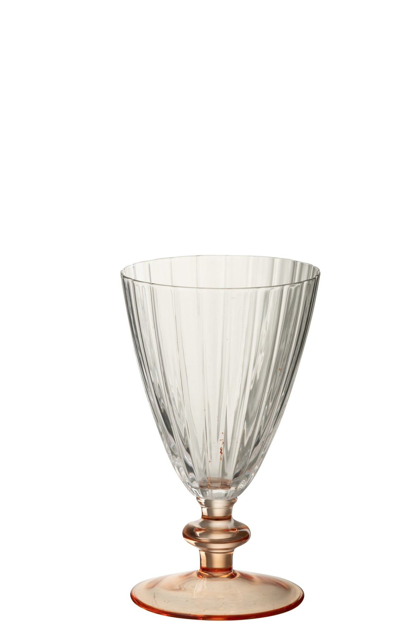 J-Line Verre à eau rayé transparent/rose saumon