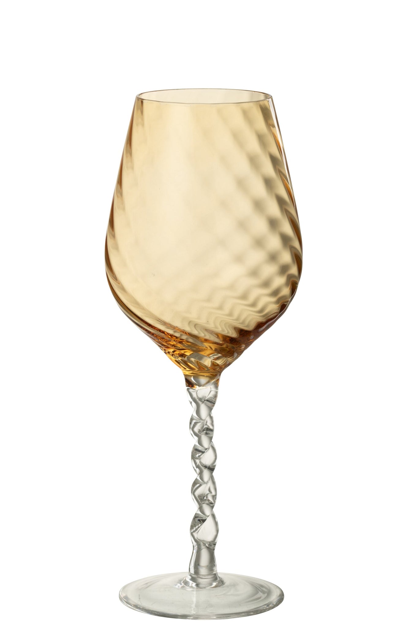 J-Line Verre à vin rayé caramel