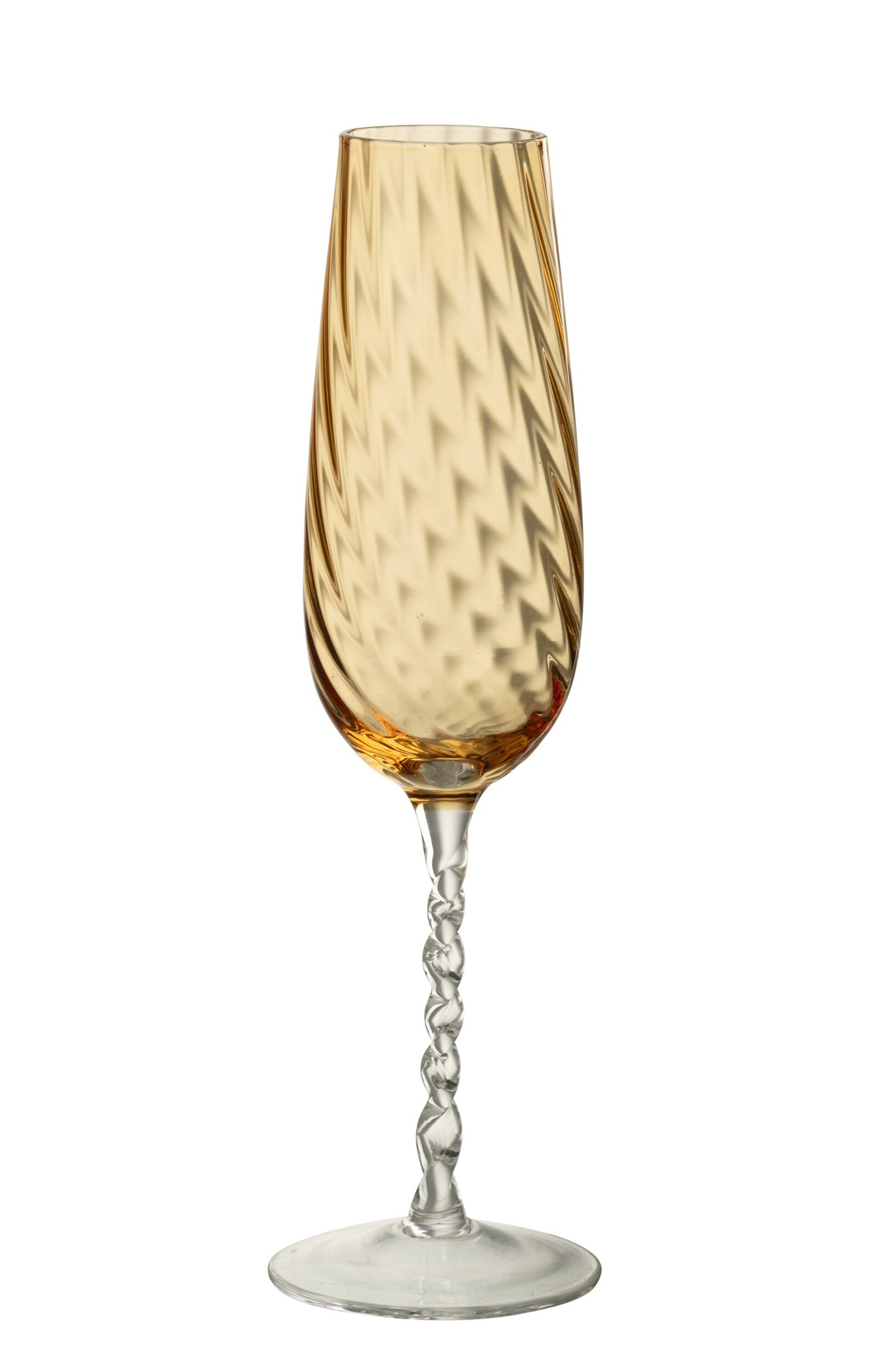 J-Line verre à champagne rayé caramel