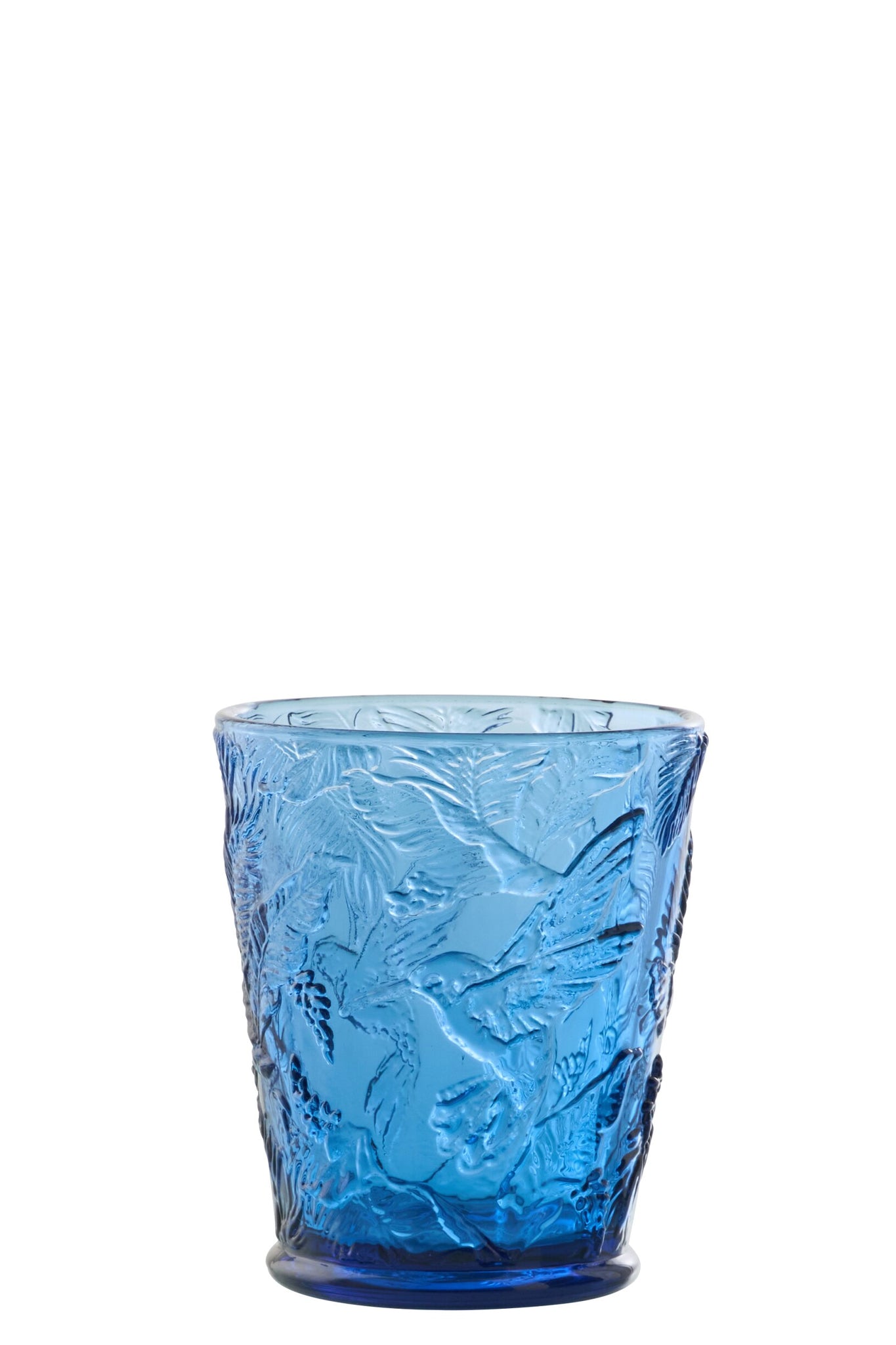 J-Line Verre à eau oiseaux bleu