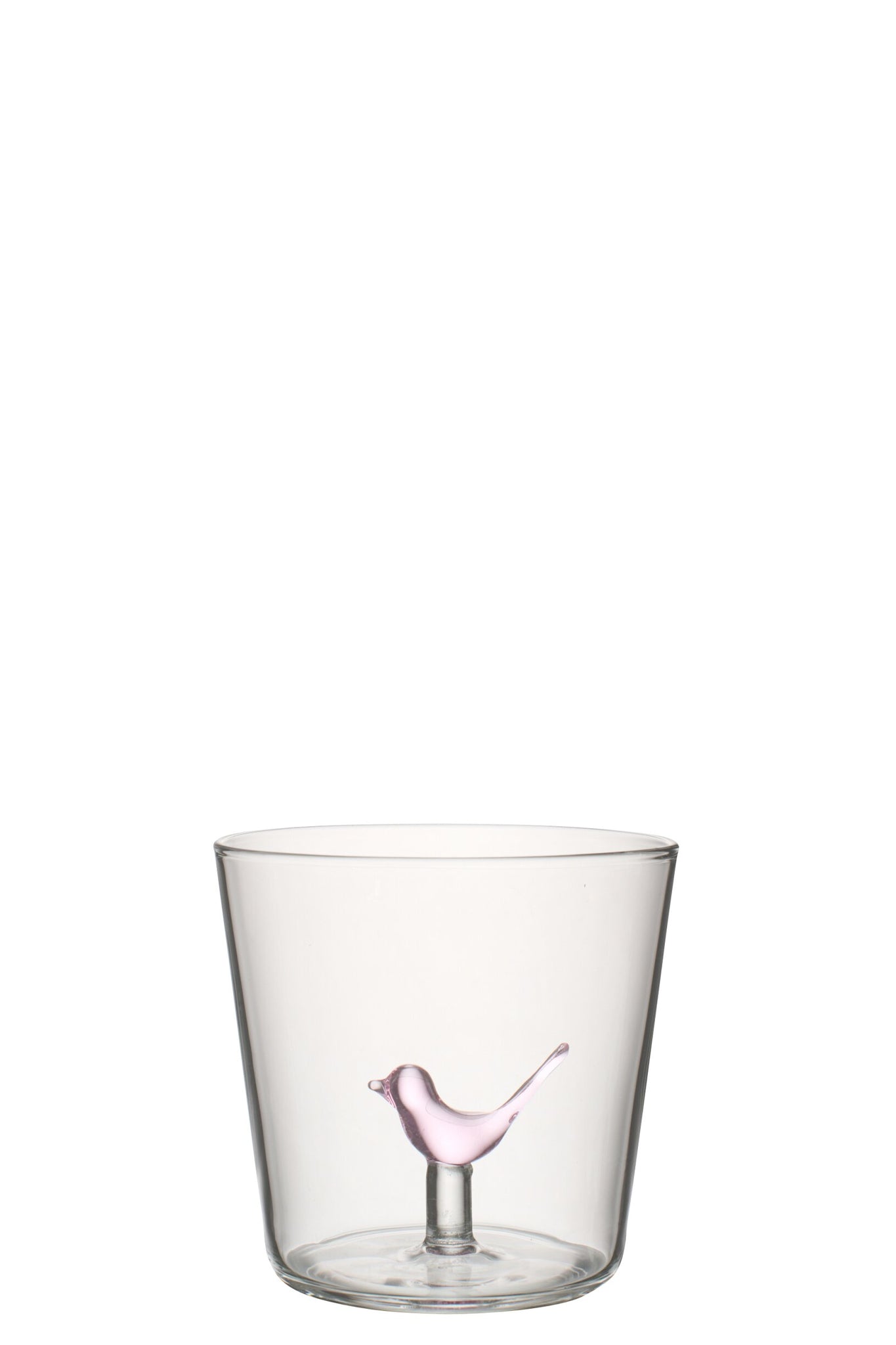 J-Line Verre à eau oiseau rose clair/transparent