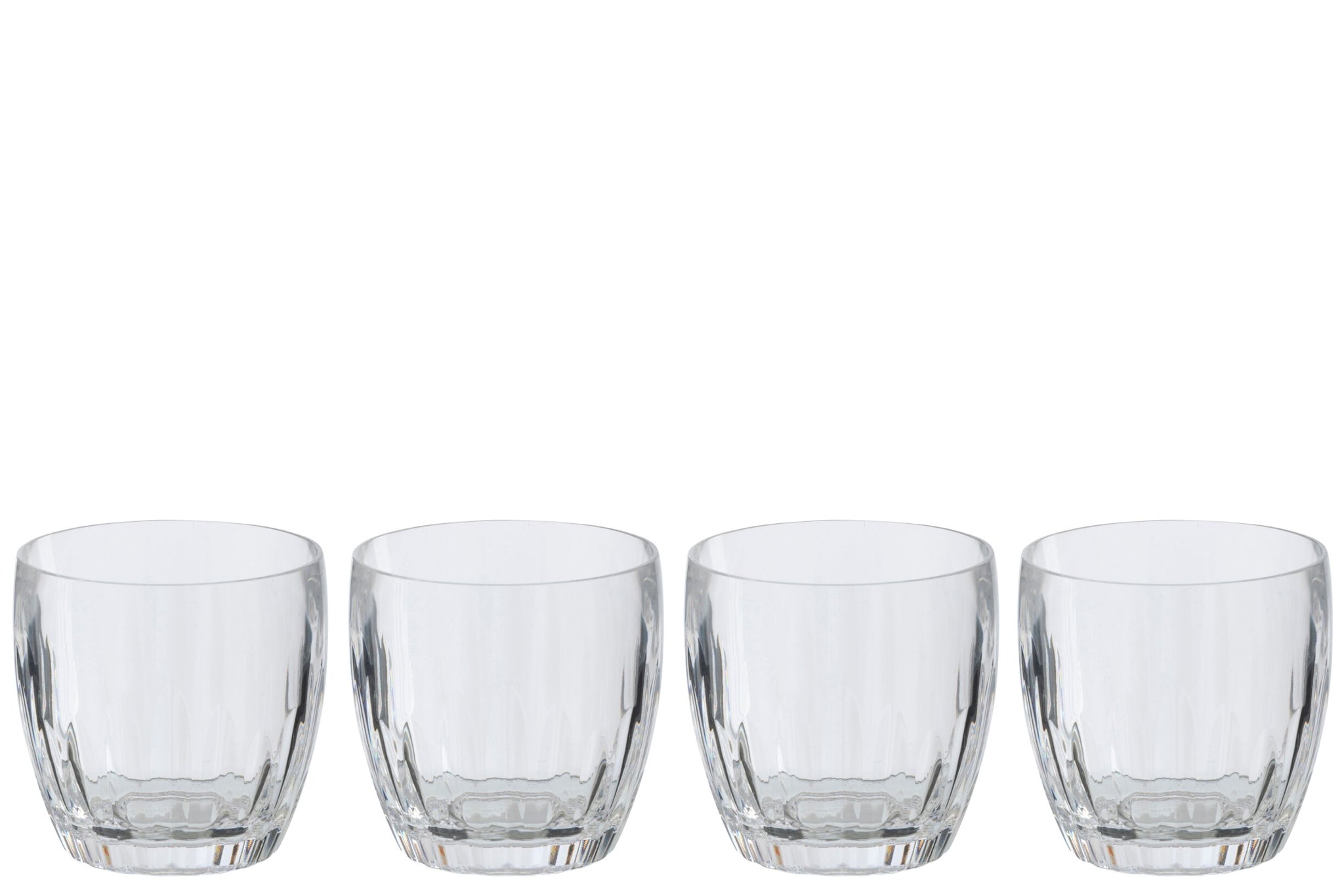 J-Line Verre à eau en acrylique transparent - 4 pièces