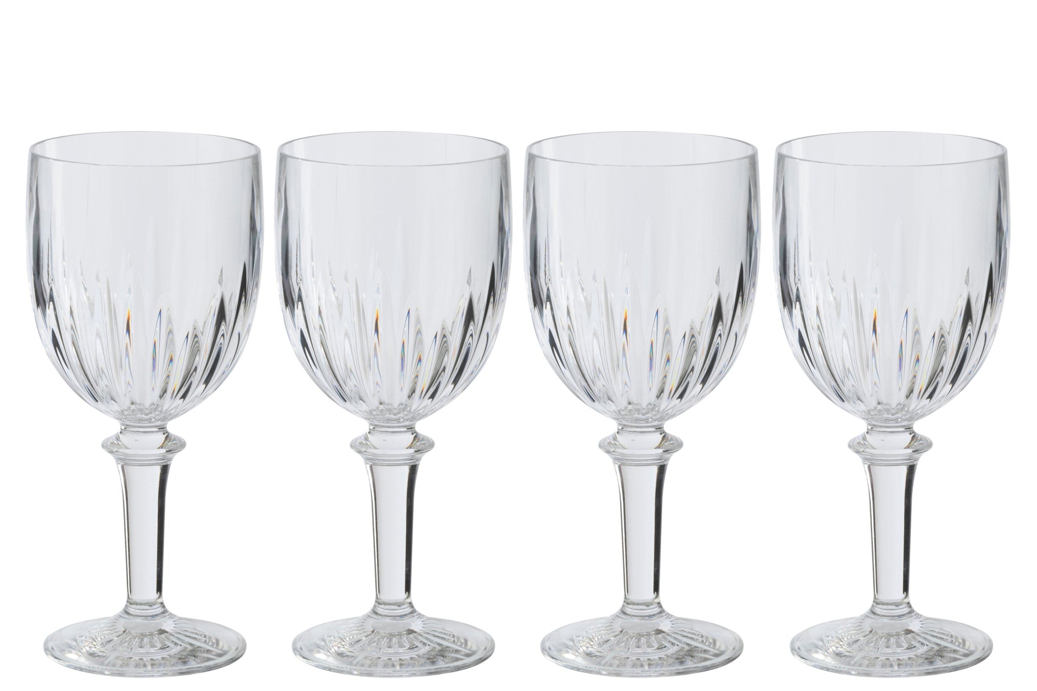 J-Line Verre à vin en acrylique transparent - 4 pièces