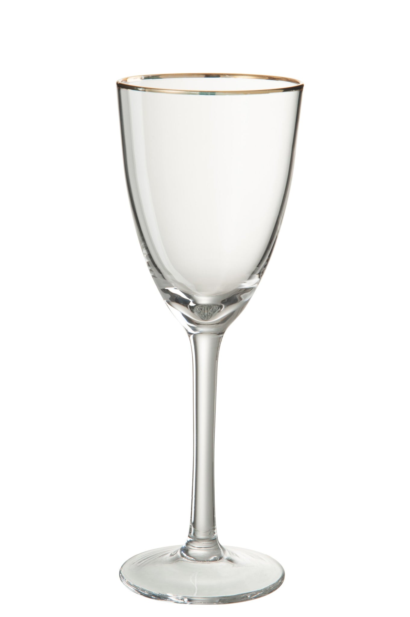 J-Line Verre à vin rouge à bord doré transparent/doré