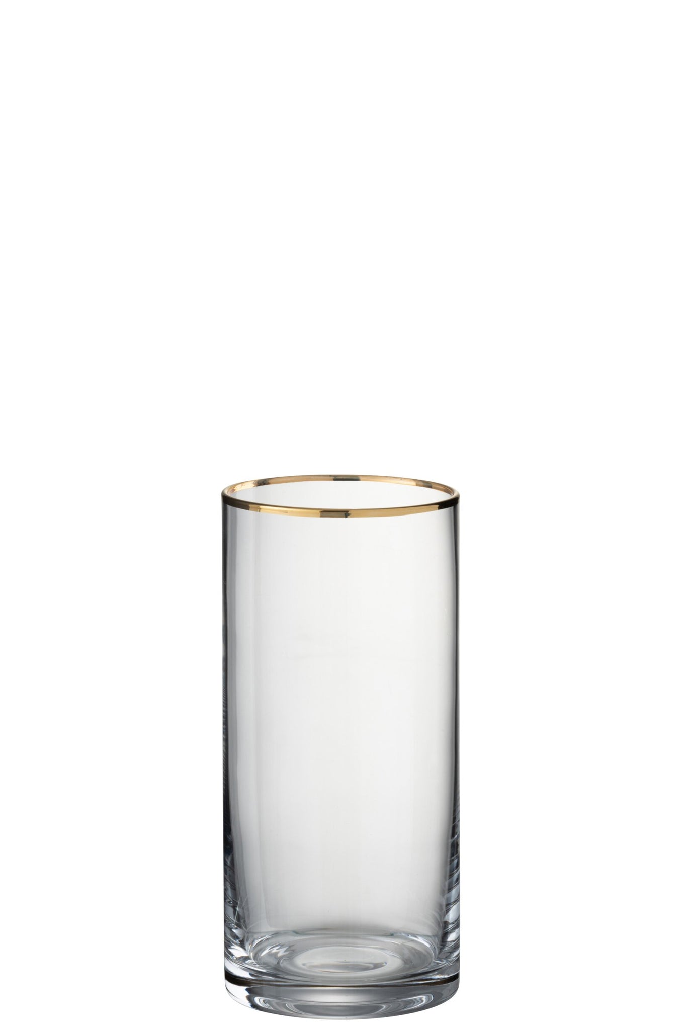 J-Line Verre à eau 45 Cl cylindrique haut à bord doré transparent/doré