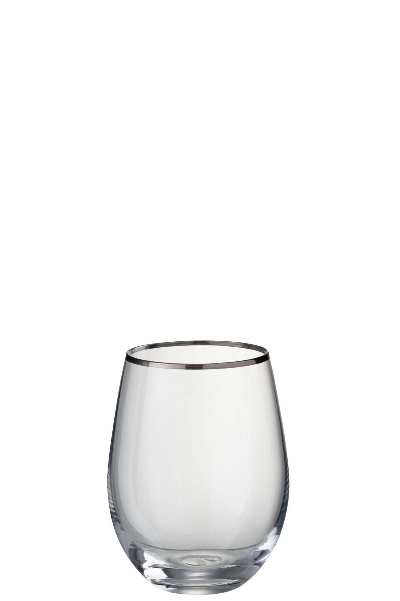 J-Line verre à eau boule avec bord argenté, transparent/argenté
