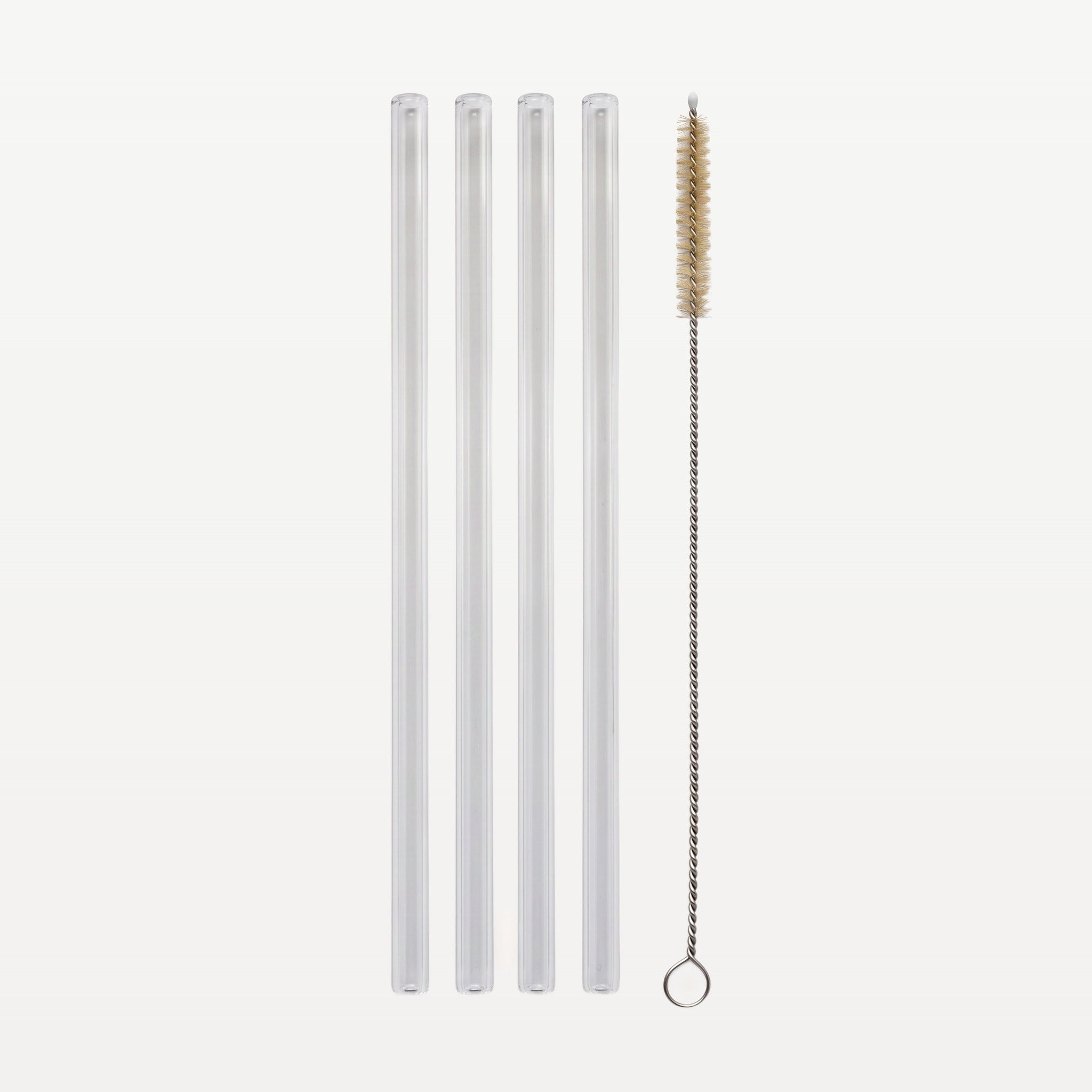 Bar Professional Glazen Rietjes 14 cm met Reinigingsborstel Set
