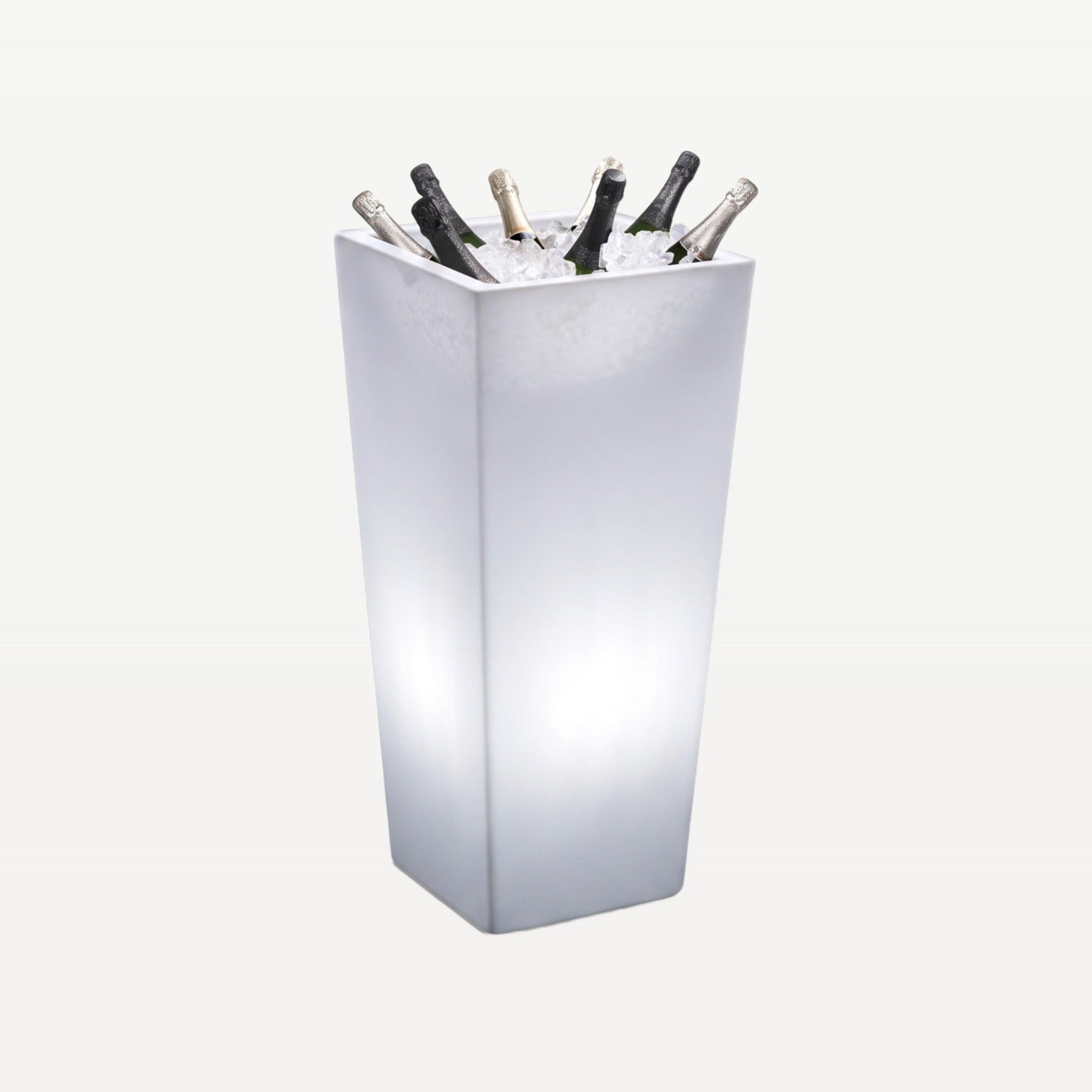 Bar Professional Totem Wijnkoeler met LED Wit Vierkant 100 Cm