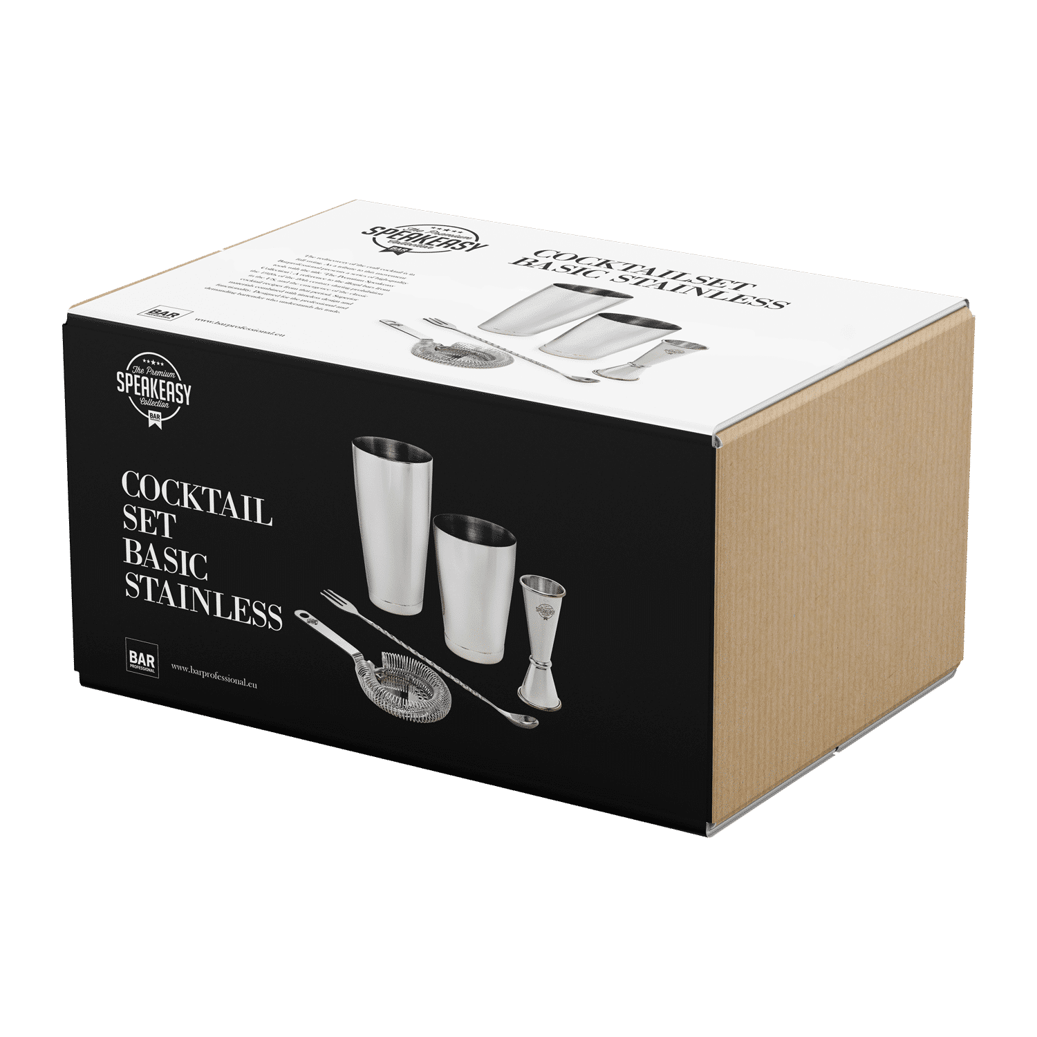 Speakeasy Cocktail Set Rvs - 4 - Delig - Glazen.nl