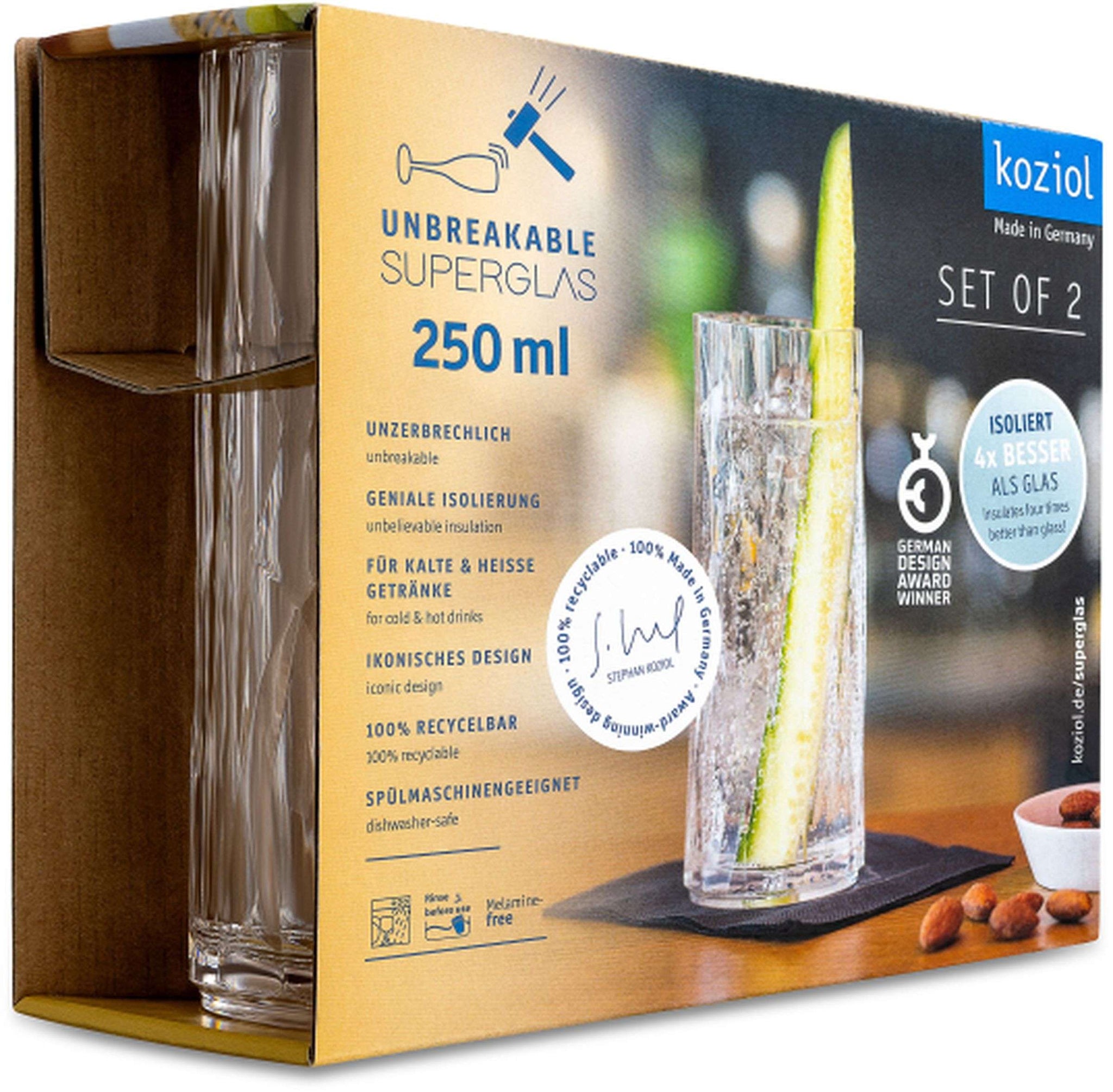 Koziol Superglas Club No. 03 verre long drink 25 Cl - 2 pièces