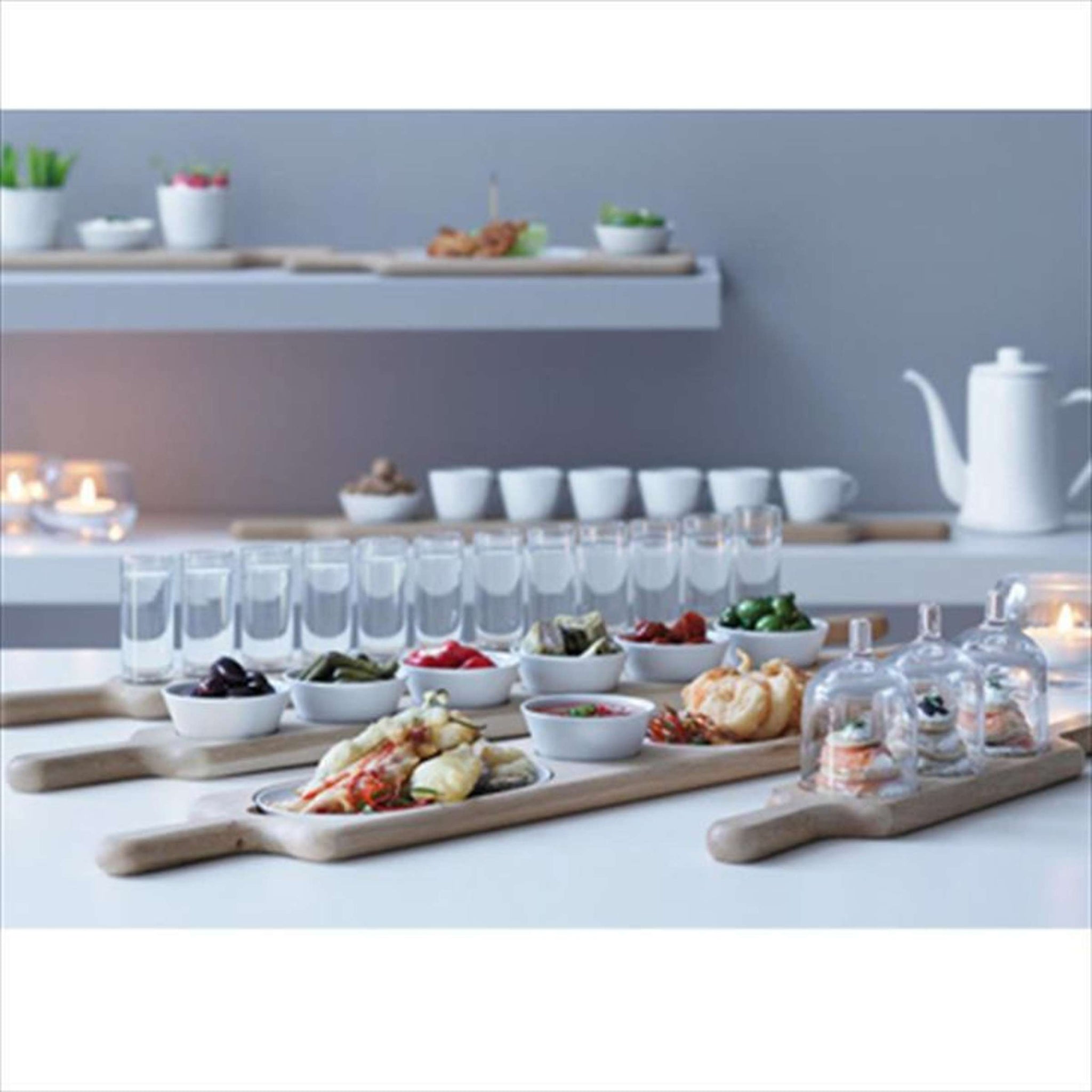 L.S.A. Set de verres à vodka Paddle avec planche de service - 6 pièces
