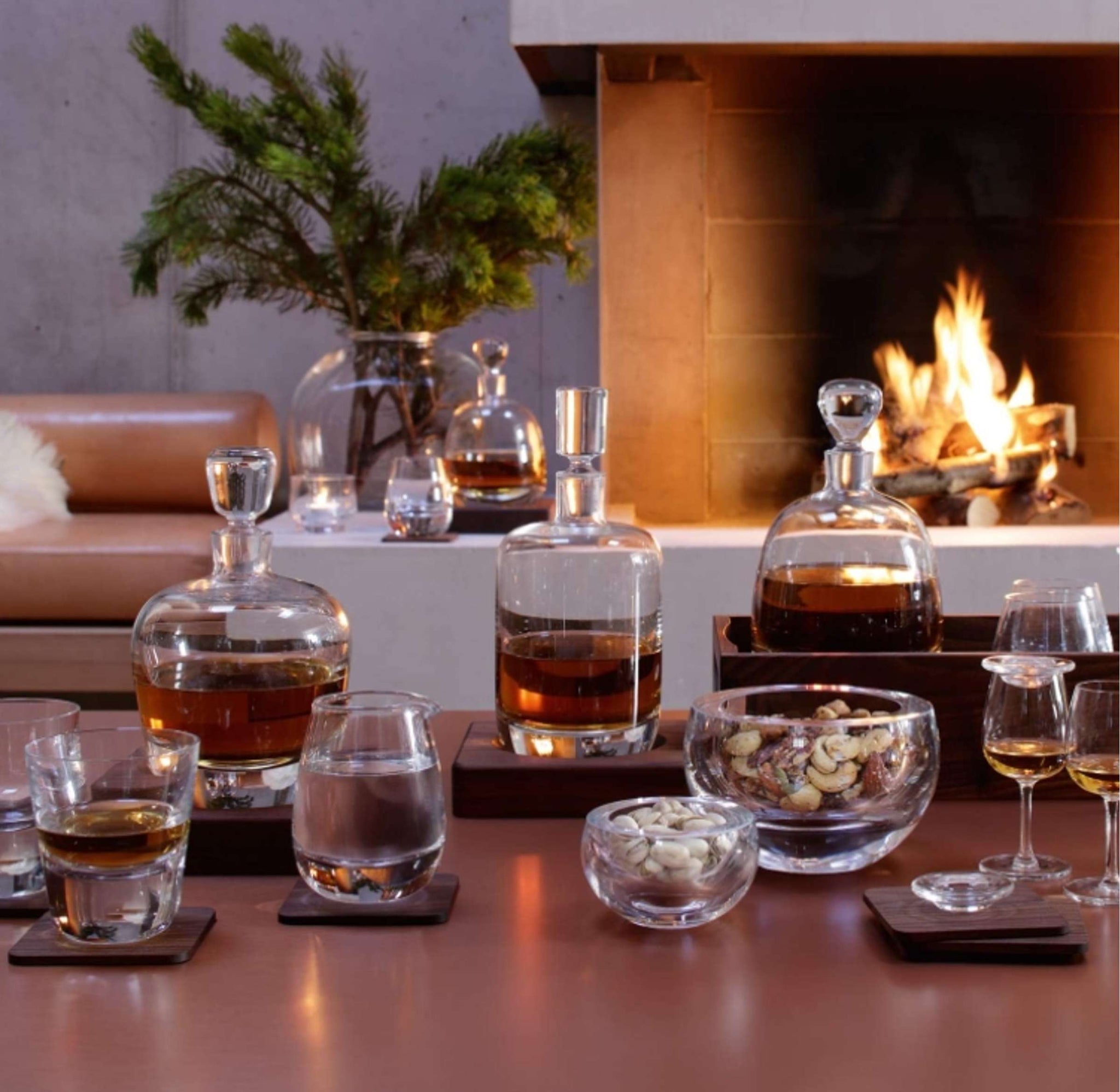 L.S.A. Verre tumbler Whisky 27 Cl avec dessous-de-verre - 2 pièces