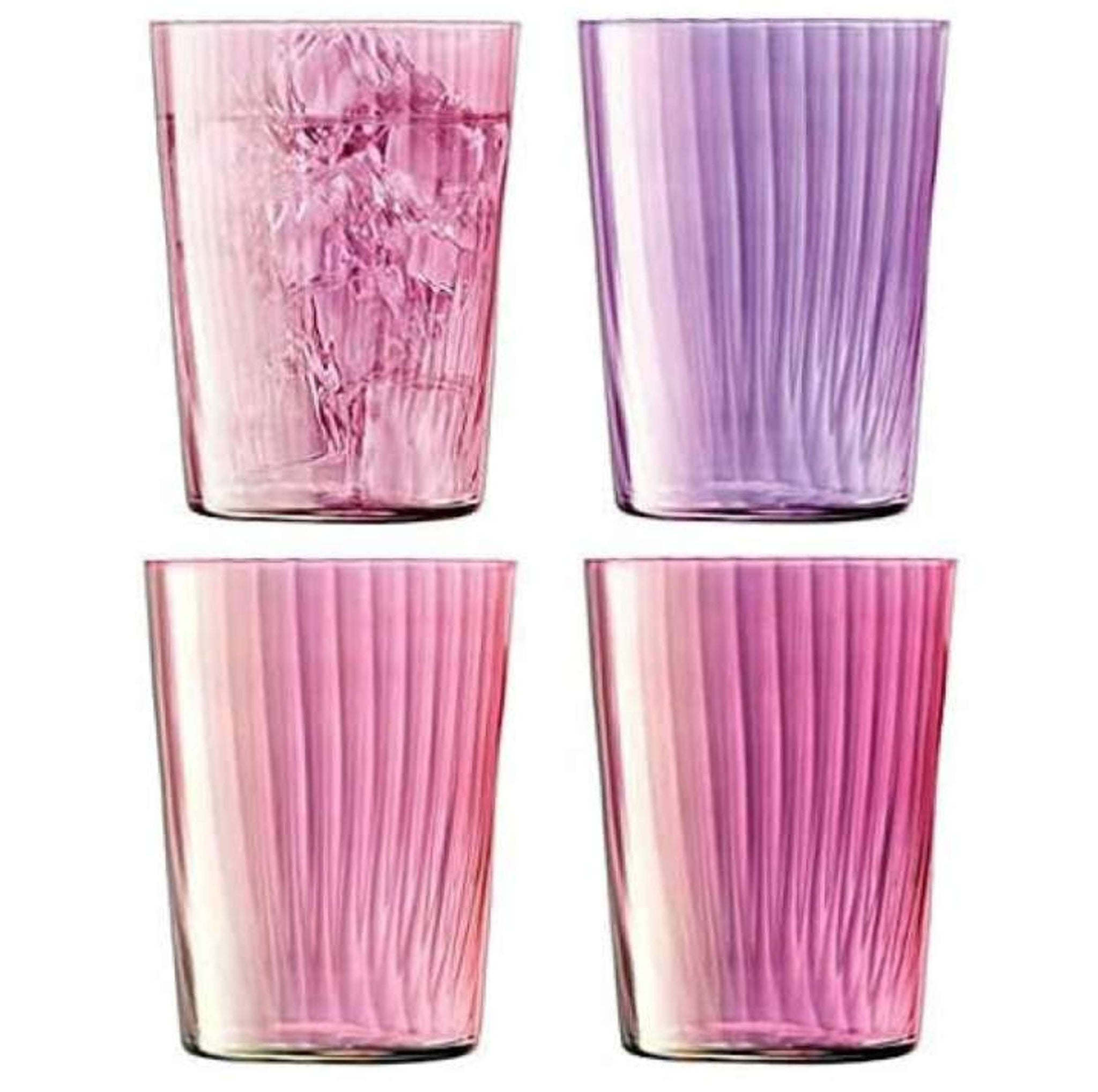 L.S.A. Verre tumbler Gems 56 Cl assorti rose - 4 pièces