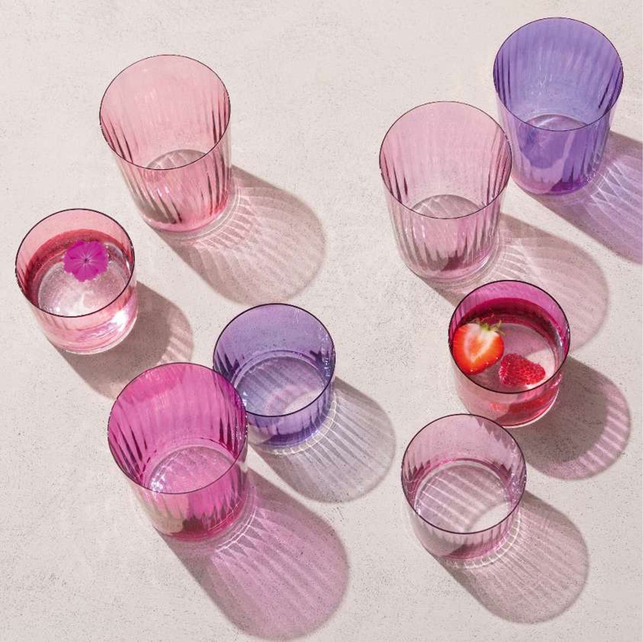 L.S.A. Verre tumbler Gems 56 Cl assorti rose - 4 pièces