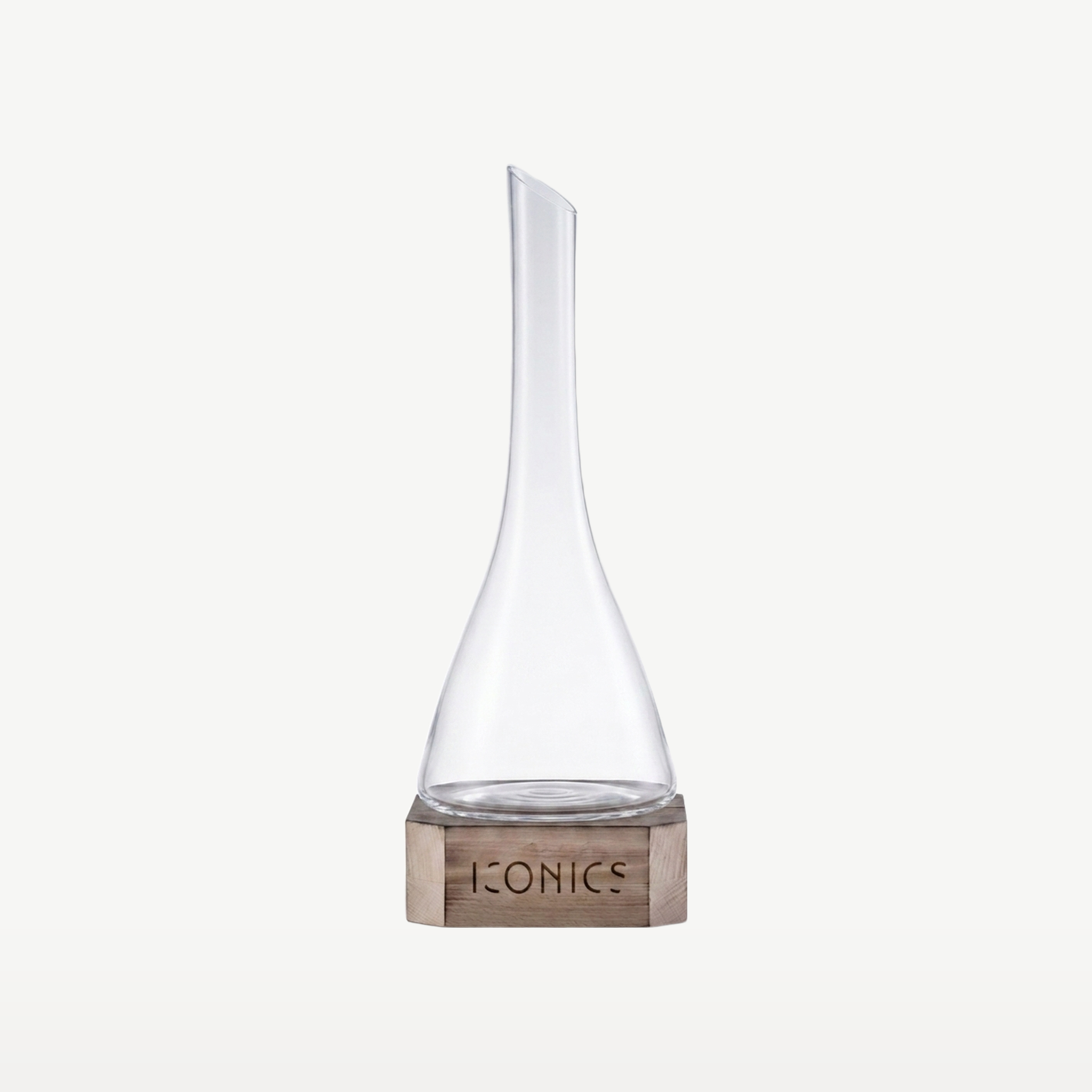 Zwiesel Glas Iconics Decanteerkaraf 75 Cl met Houten Voet - Glazen.nl