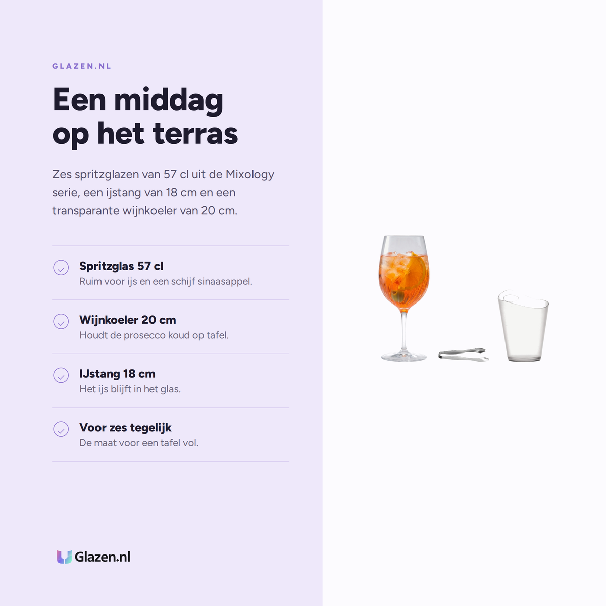 Eigenschappen van de Aperol Spritz Box 8-Delig (6 Spritzglazen, IJstang & Wijnkoeler)