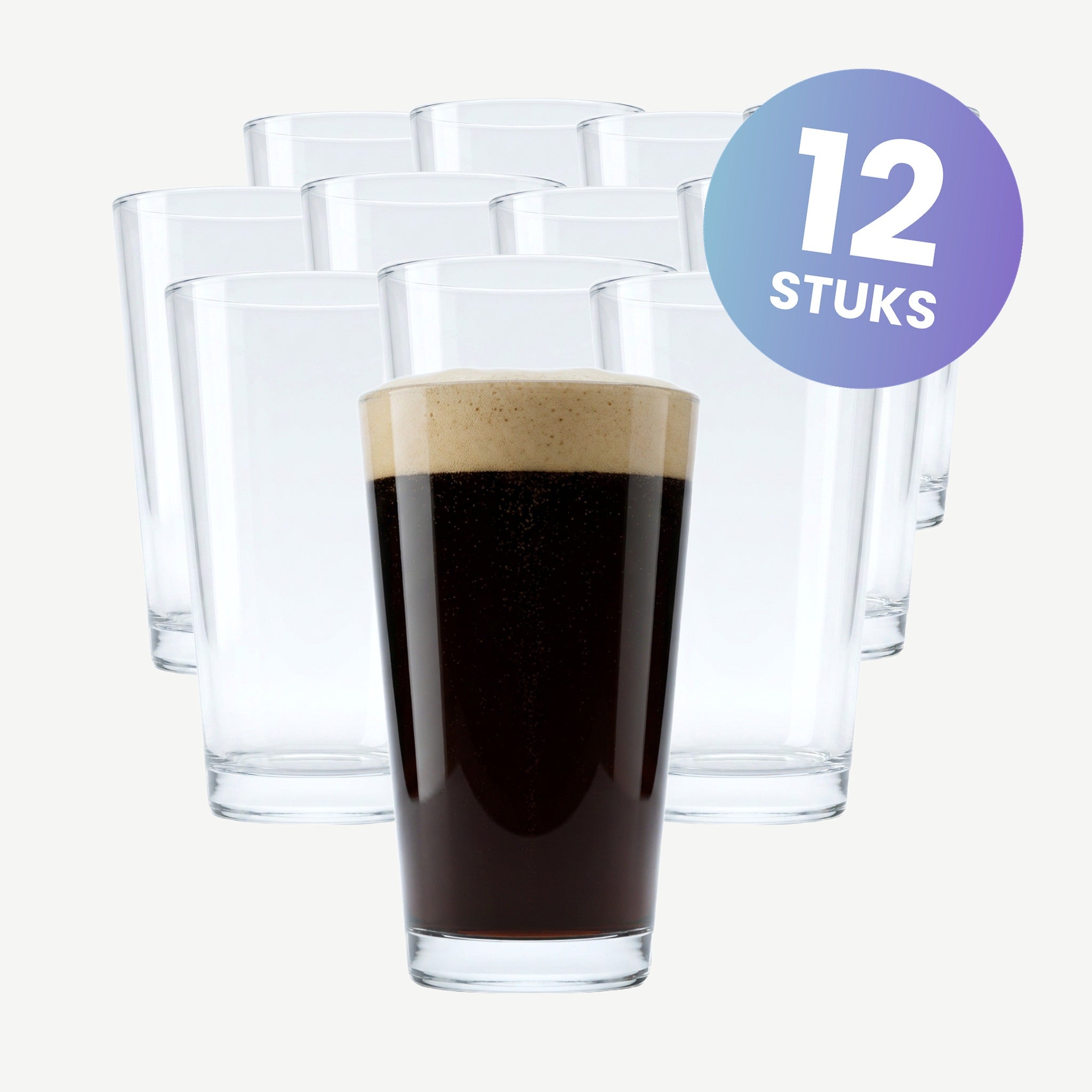 Borgonovo Tapper Bierglas 33 Cl - set van 12 glazen