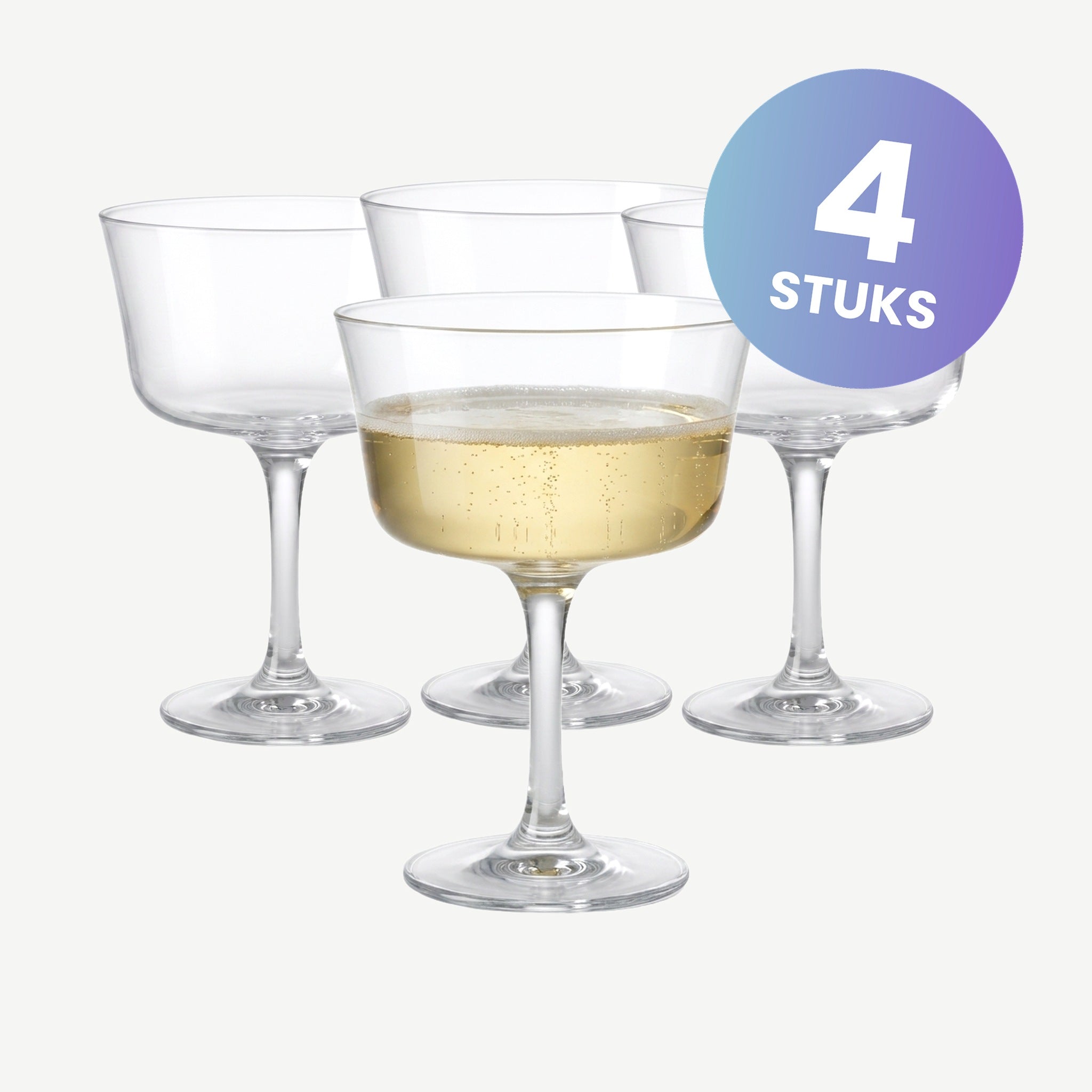 Bormioli Rocco Novecento Champagneglas / Coupe 22 Cl Fizz - set van 4 glazen