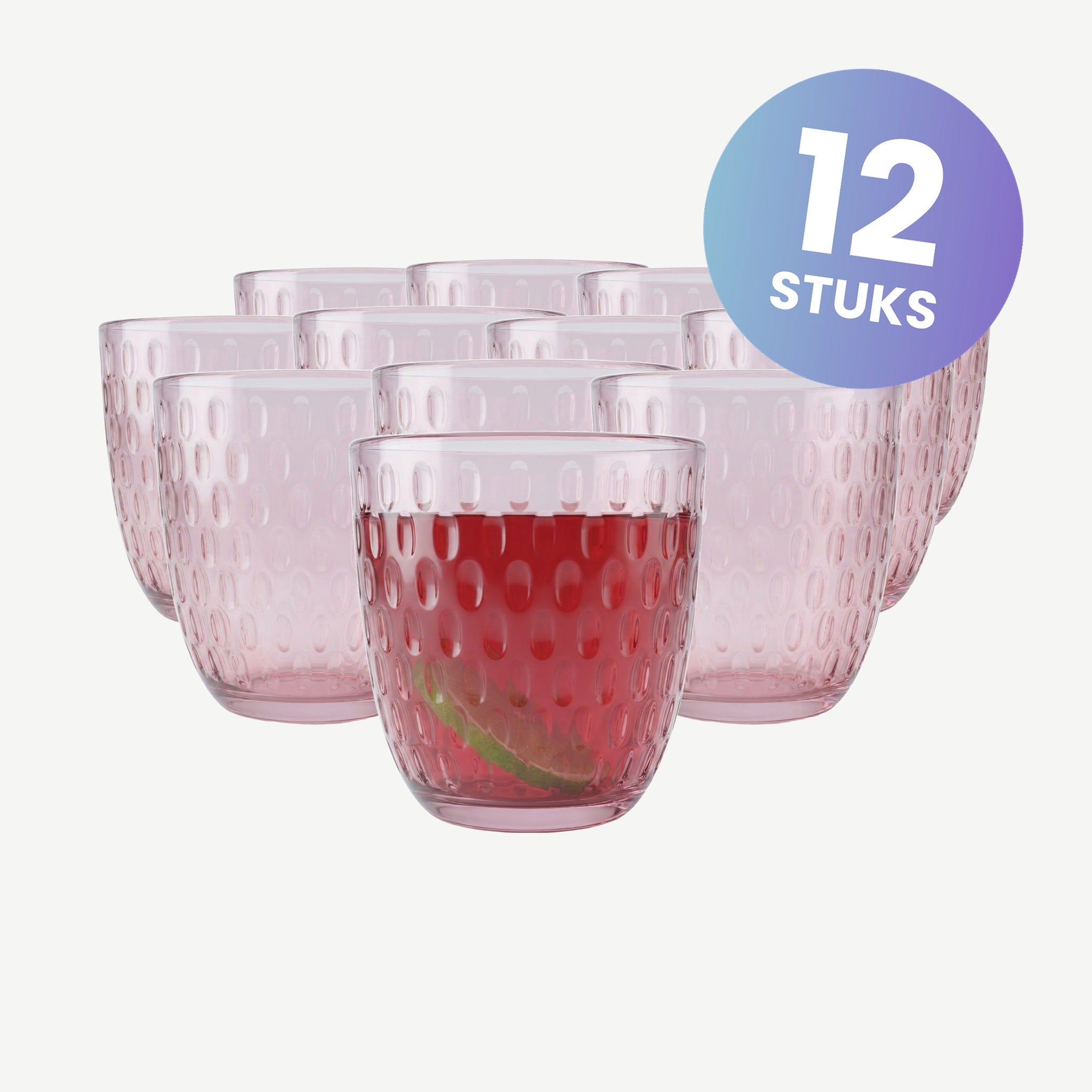 Bormioli Rocco Slot Tumbler 29 Cl Roze - set van 12 glazen